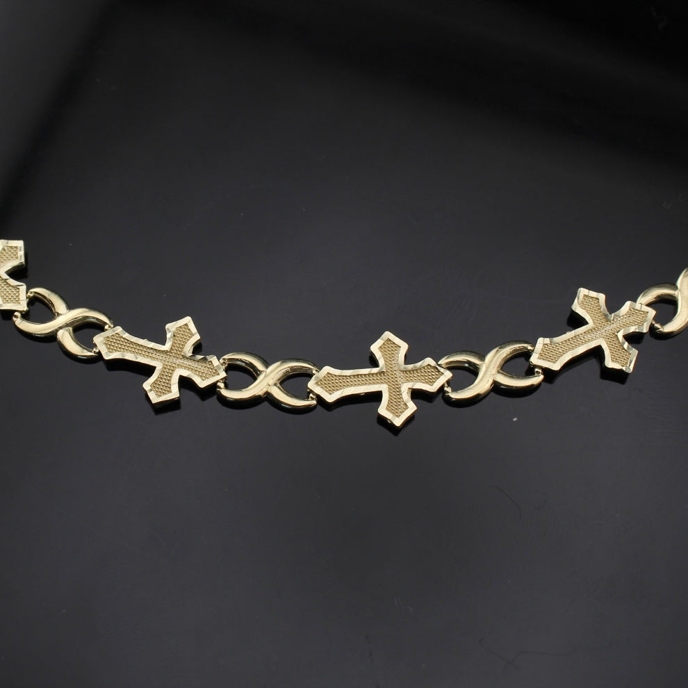 10K Gold Cross Bracelet
