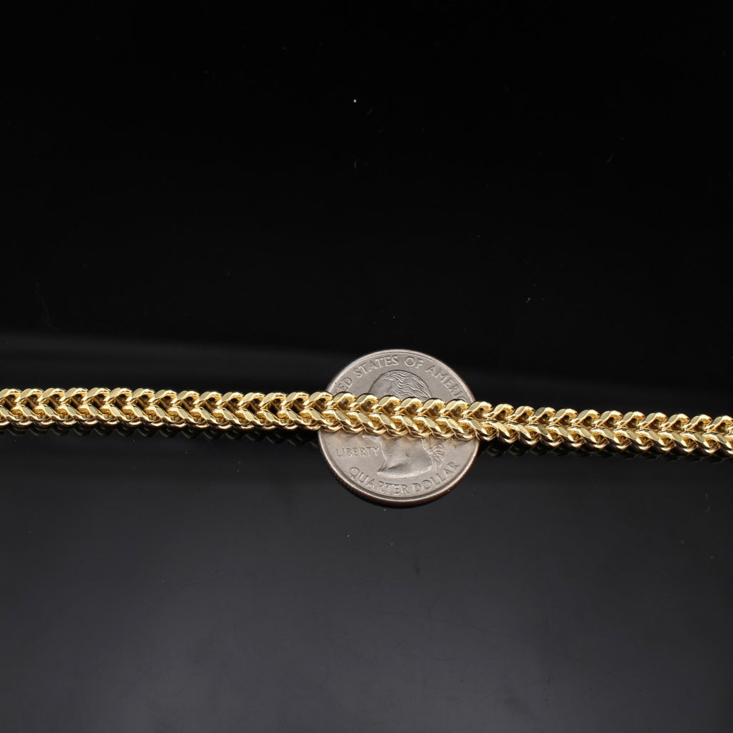 14K Gold Franco Bracelet 9.5g