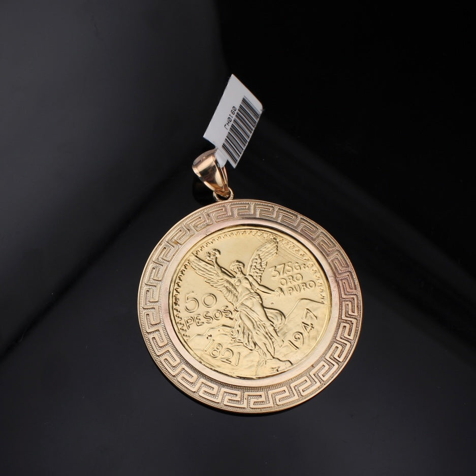 10K Centenario 50 Pesos Coin & Bezel