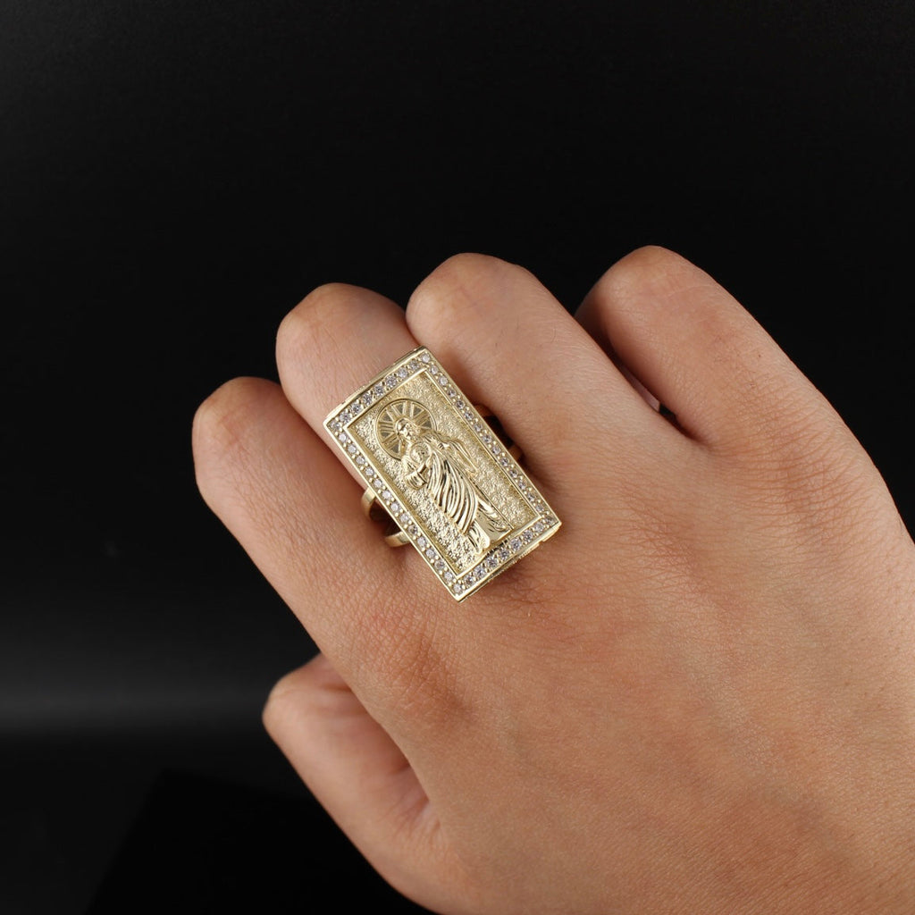 10K Gold Large Saint Jude  Ring
