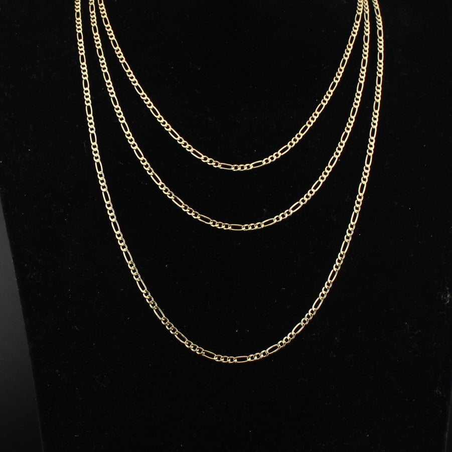 10K Gold Figaro Chain 2.5mm