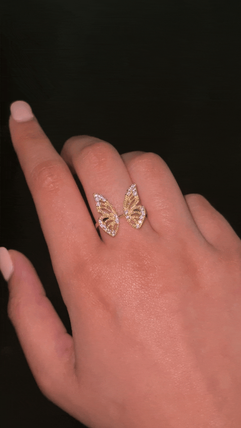 10K Butterfly Wing Ring