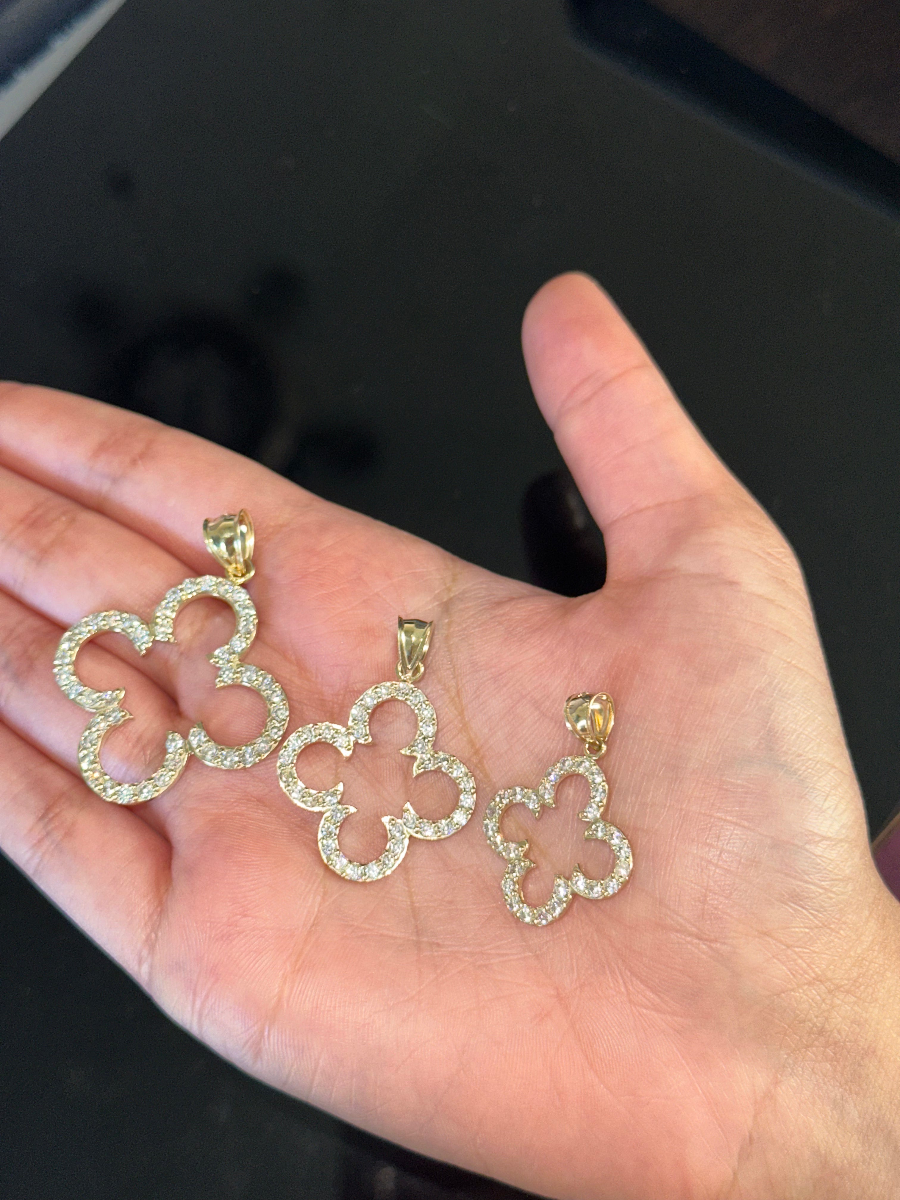 10K Gold Clover Pendant