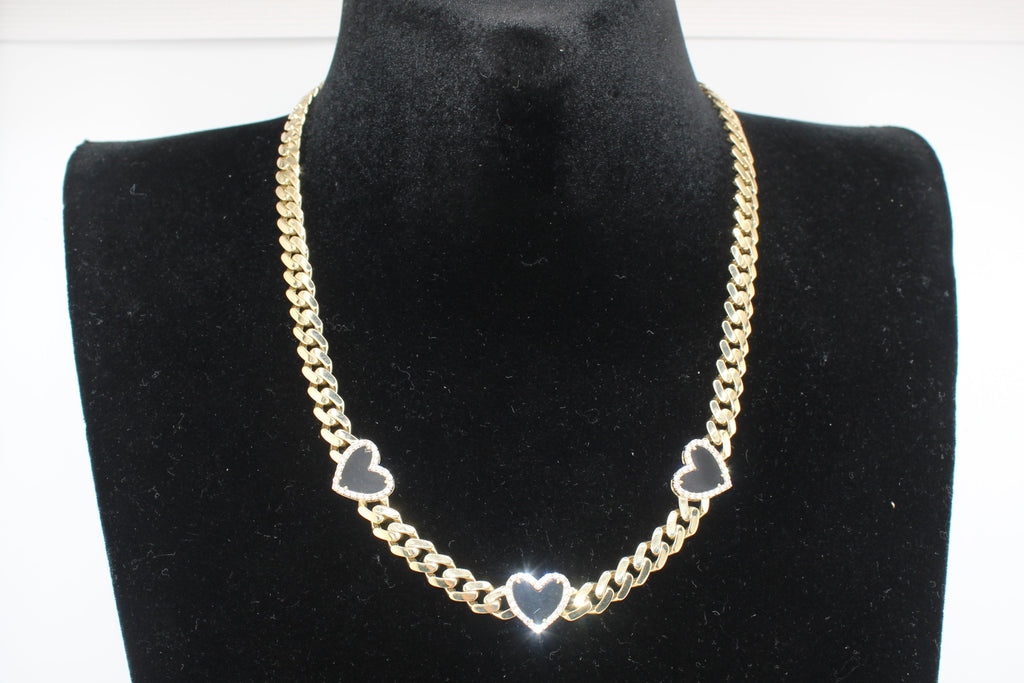 10K Black Heart Cuban Chain