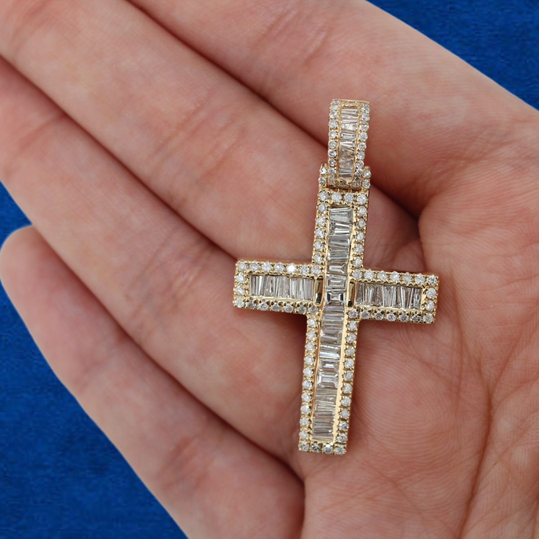 14K Diamond Cross