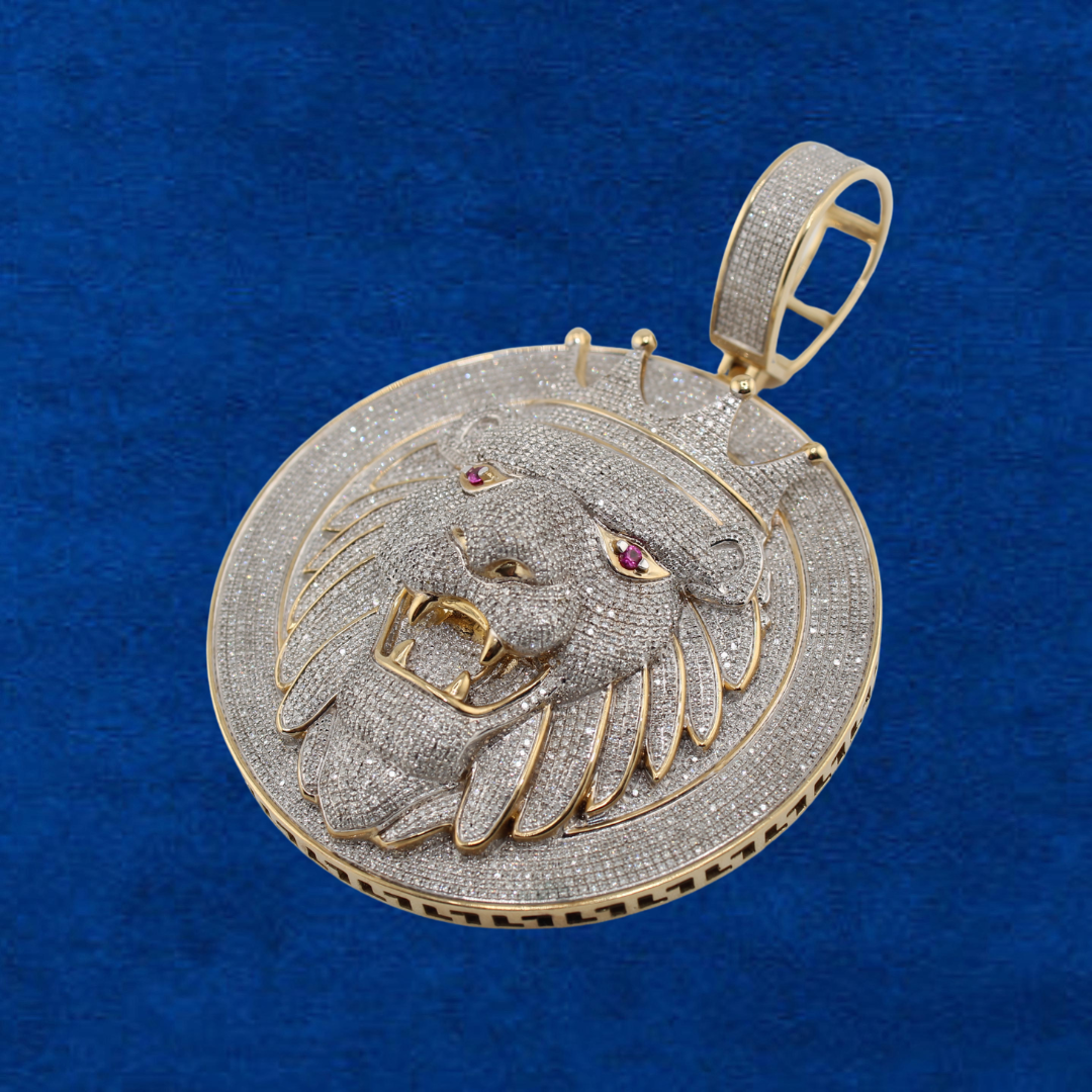 10K Diamond Large Lion Charm