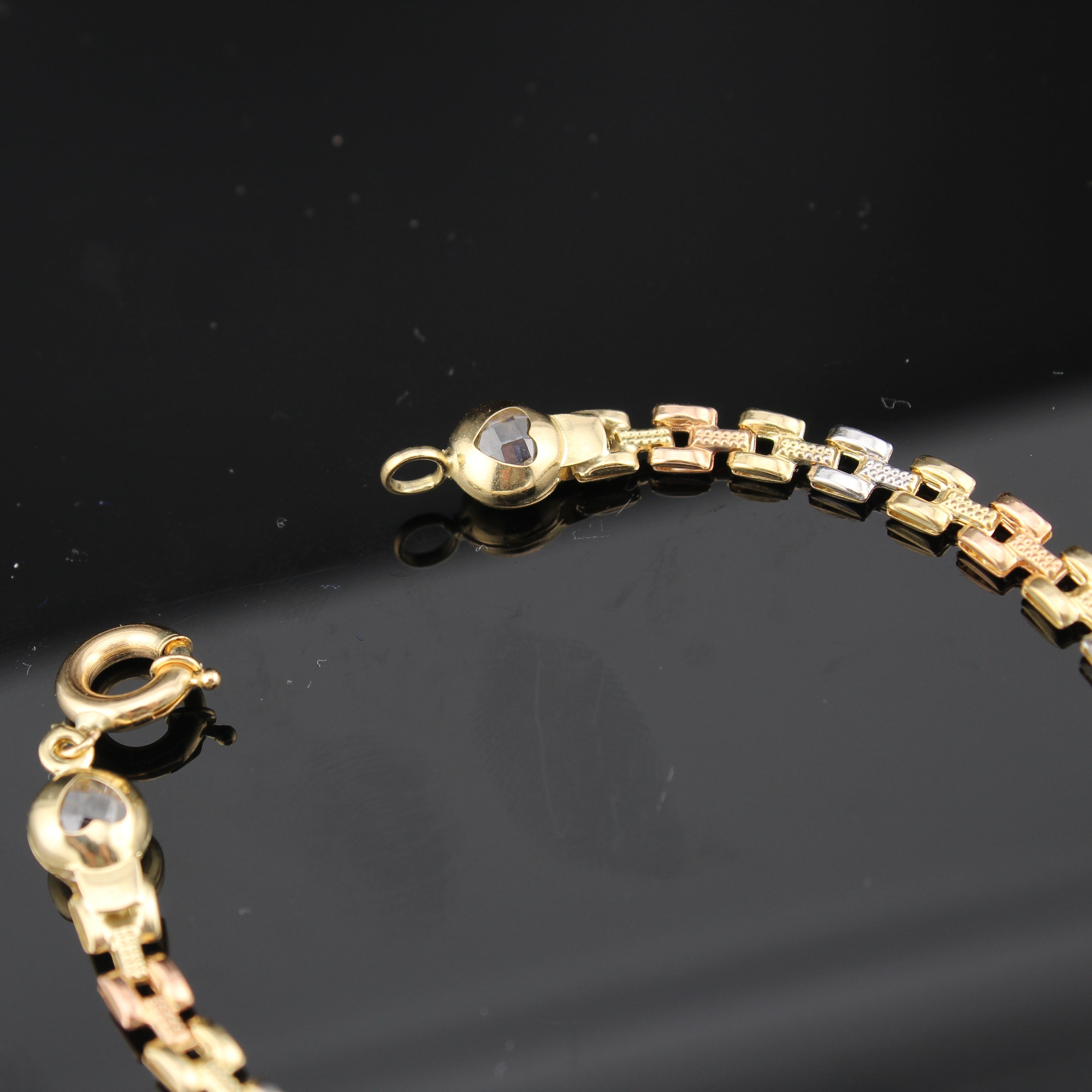 10K Rose Gold Heart Bracelet