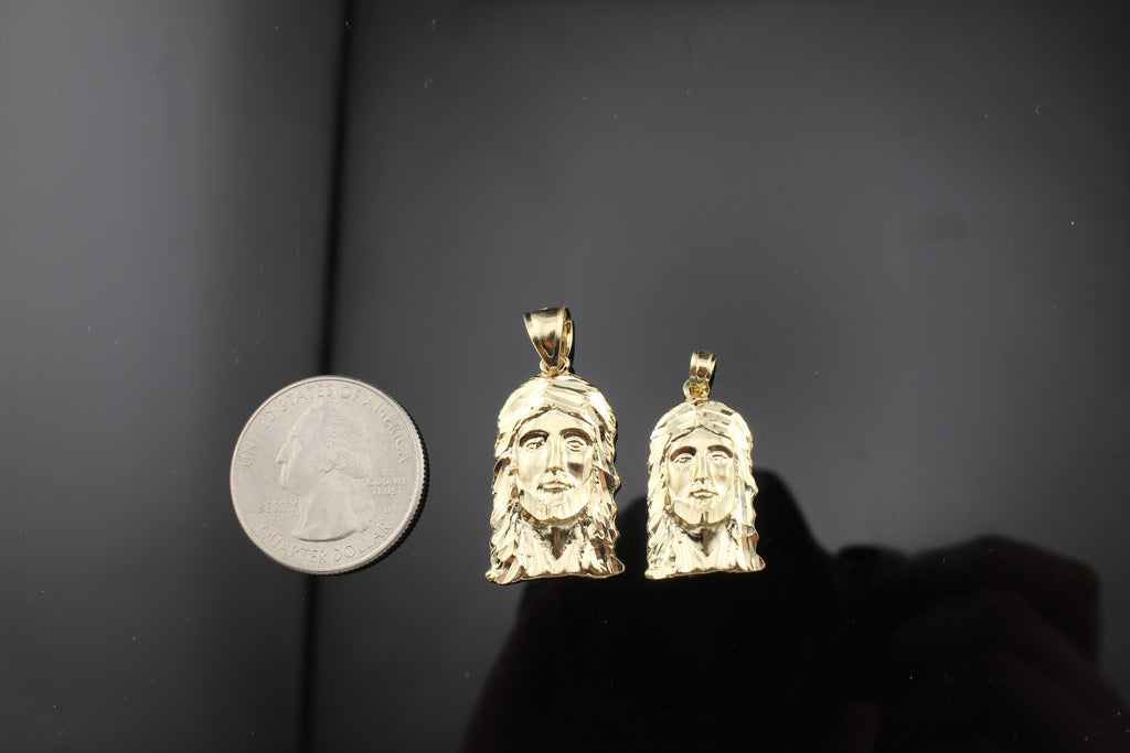 10K Yellow Gold Jesus Pendant (small/medium)