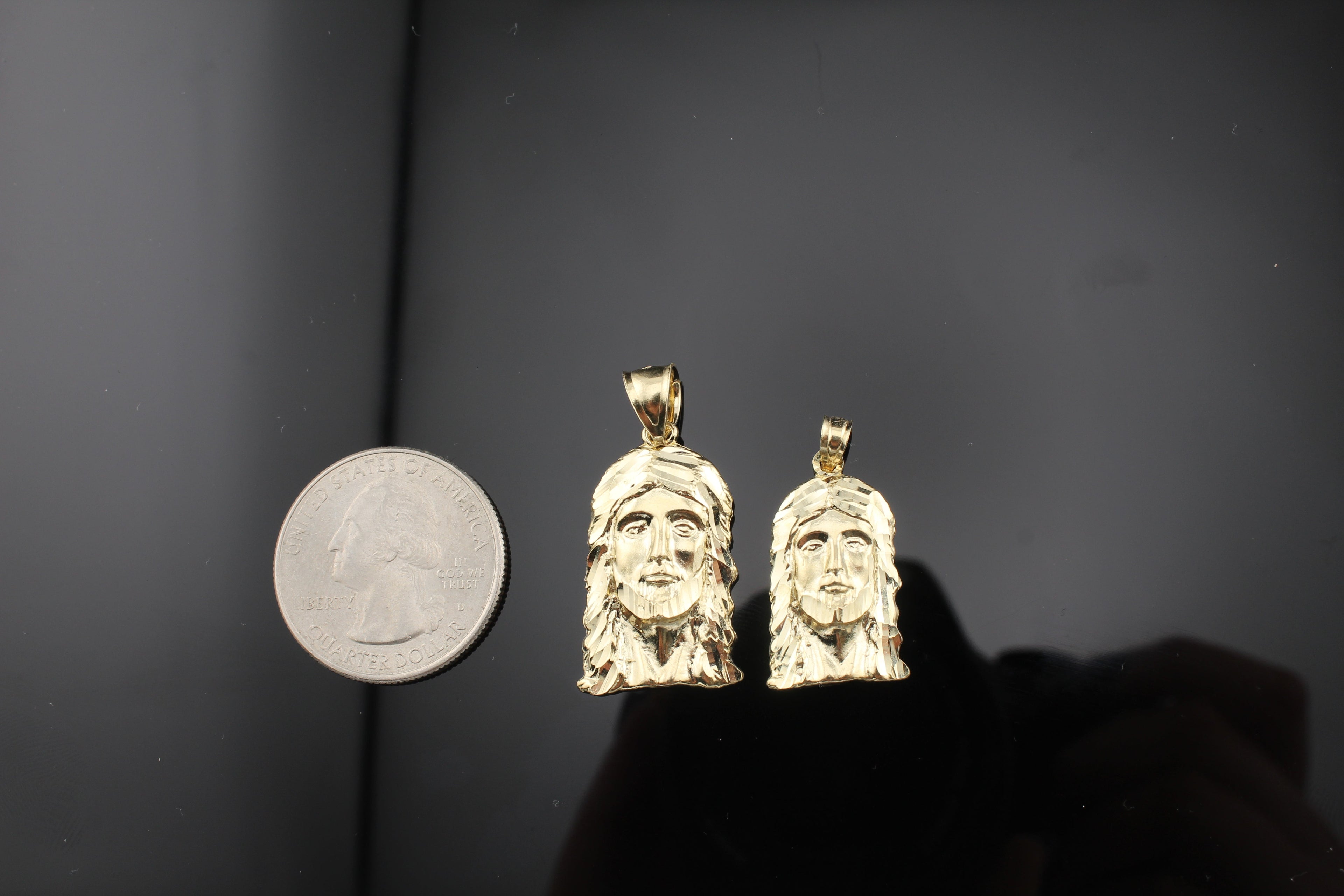 10K Yellow Gold Jesus Pendant (small/medium)