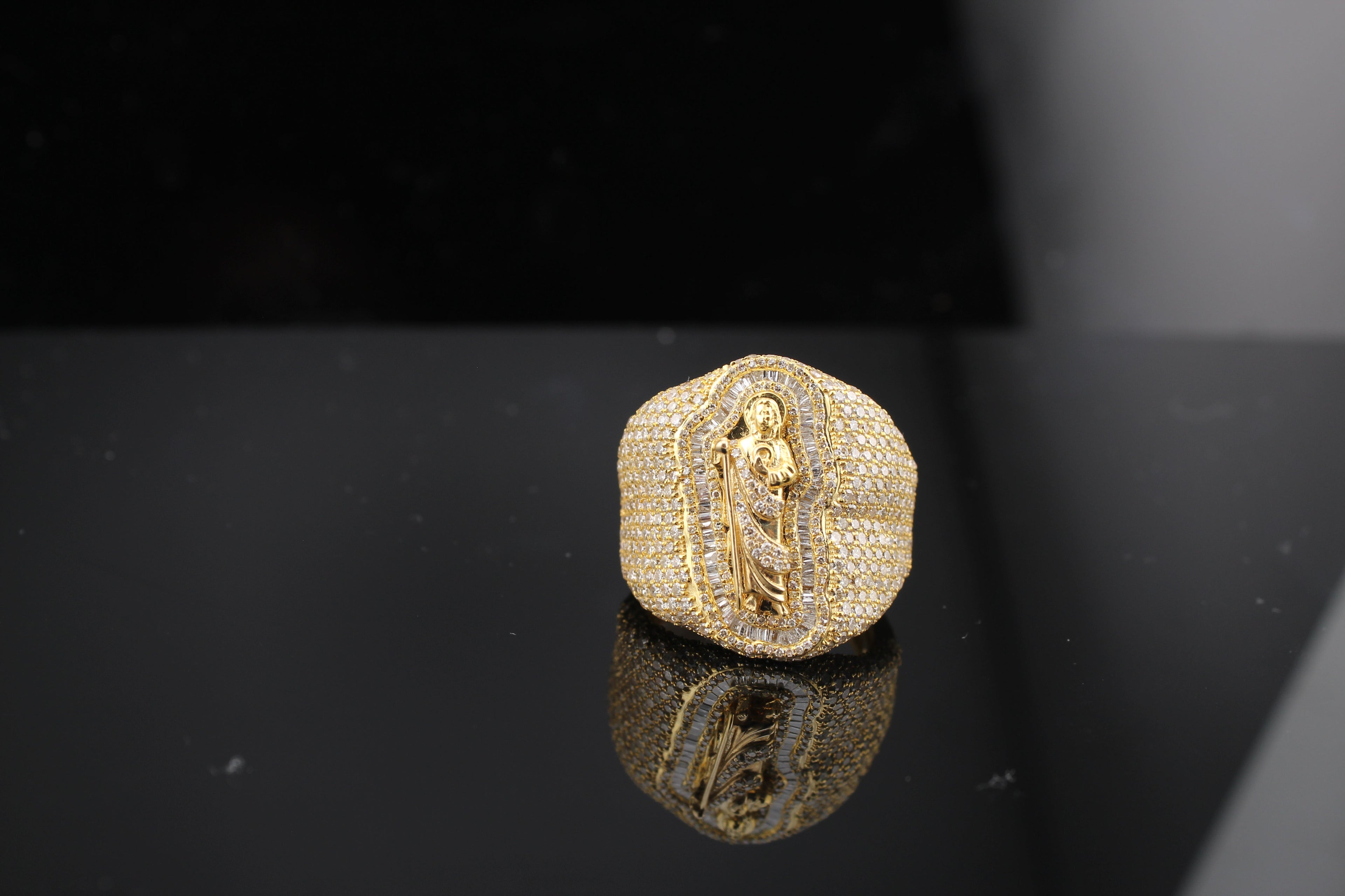 10k Yellow Gold St Jude Diamond Ring