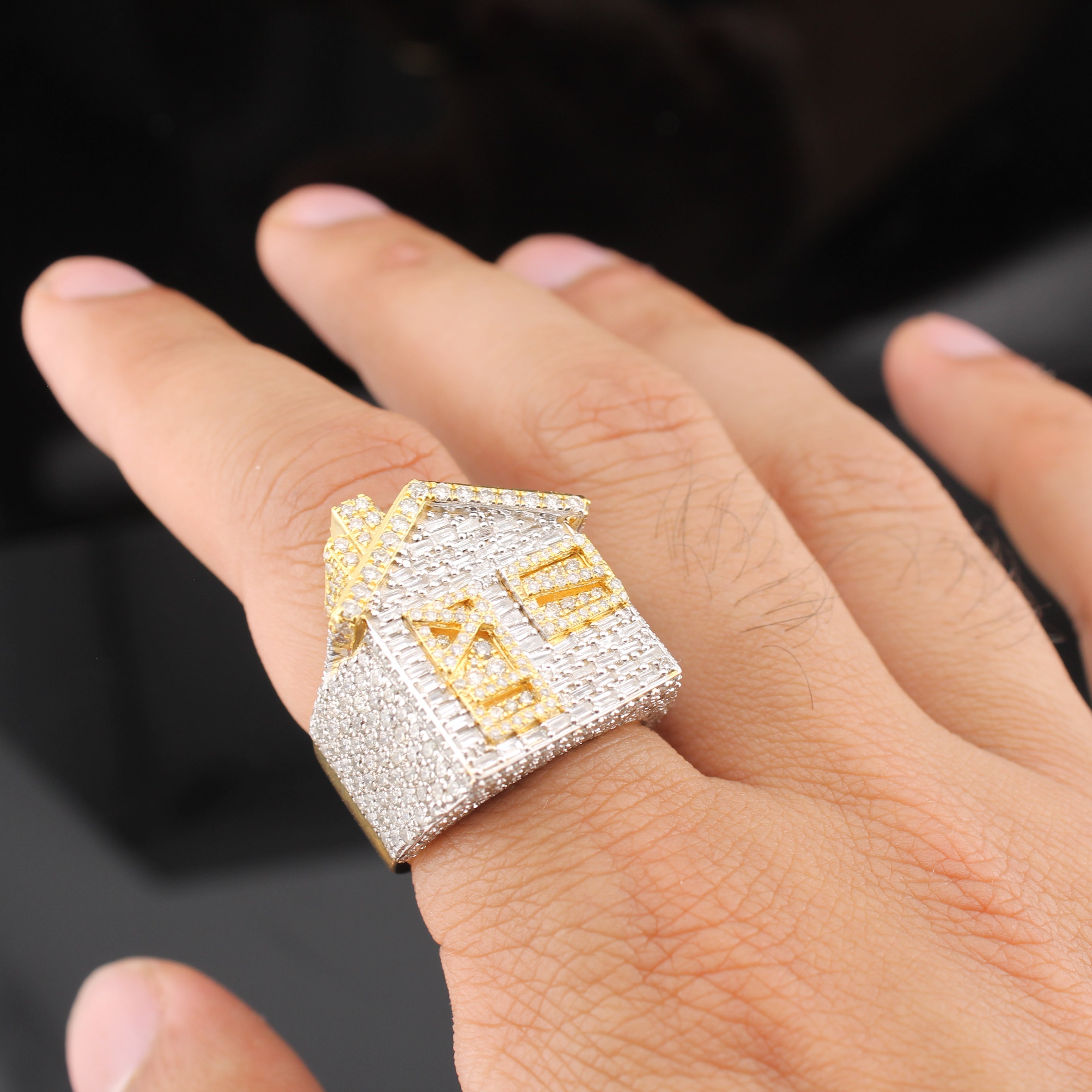 10k Yellow Gold Traphouse Diamond Ring