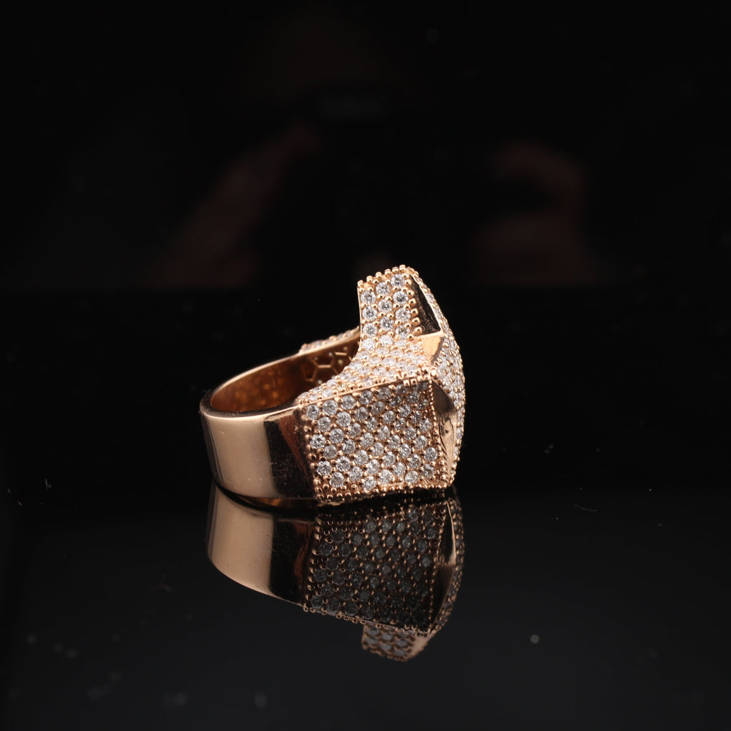 14K Rose Gold Diamond Star Ring