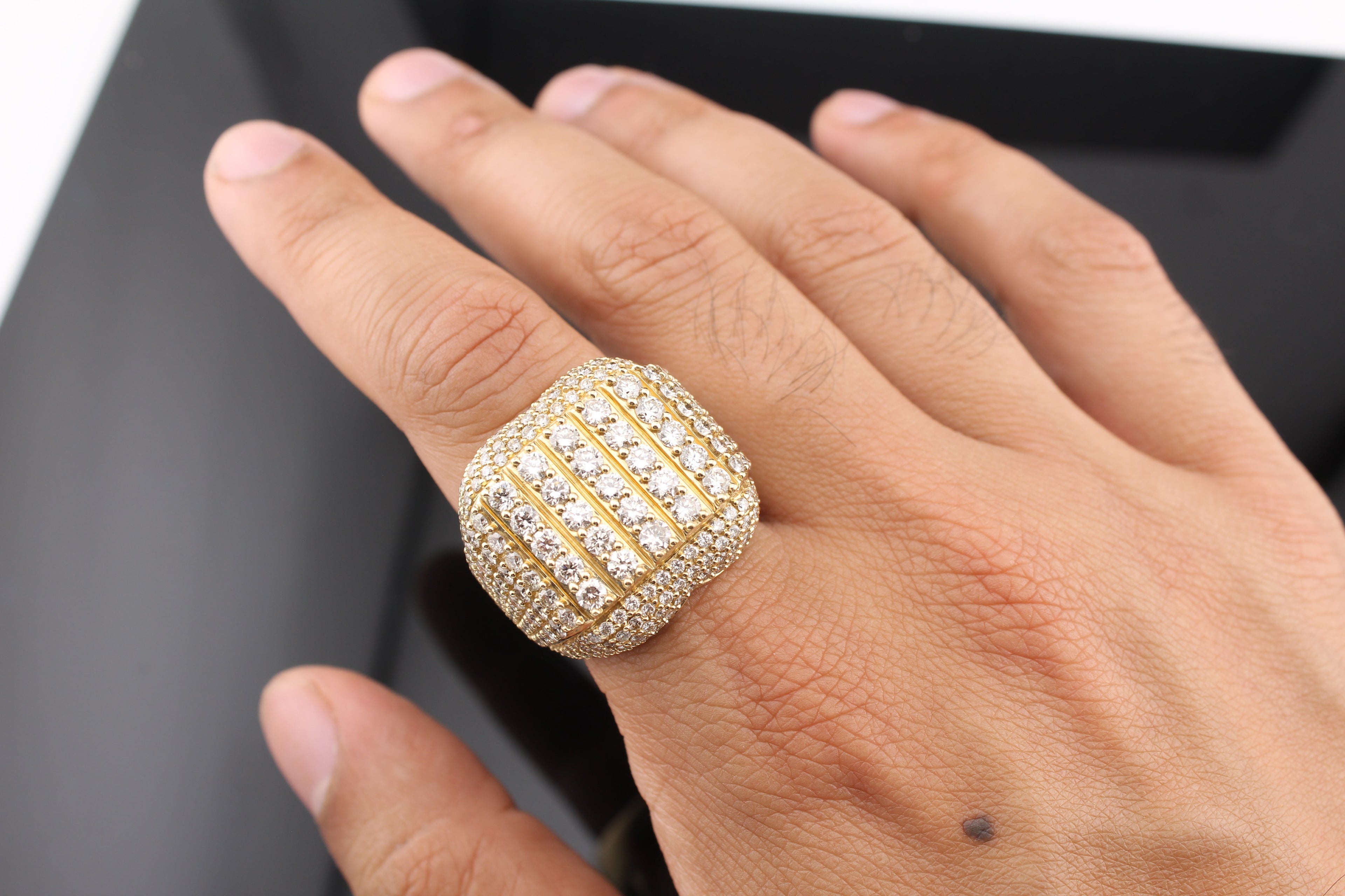 14K BIG Mens Diamond Ring