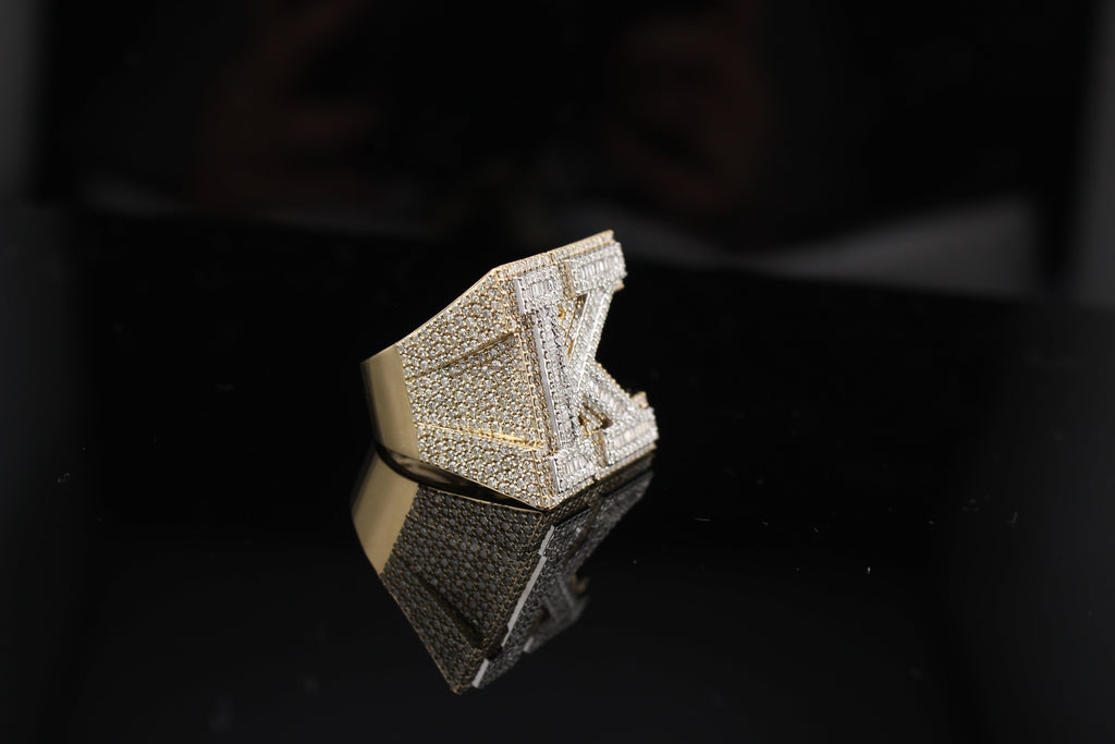 10K Big "K" Inital Diamond Ring