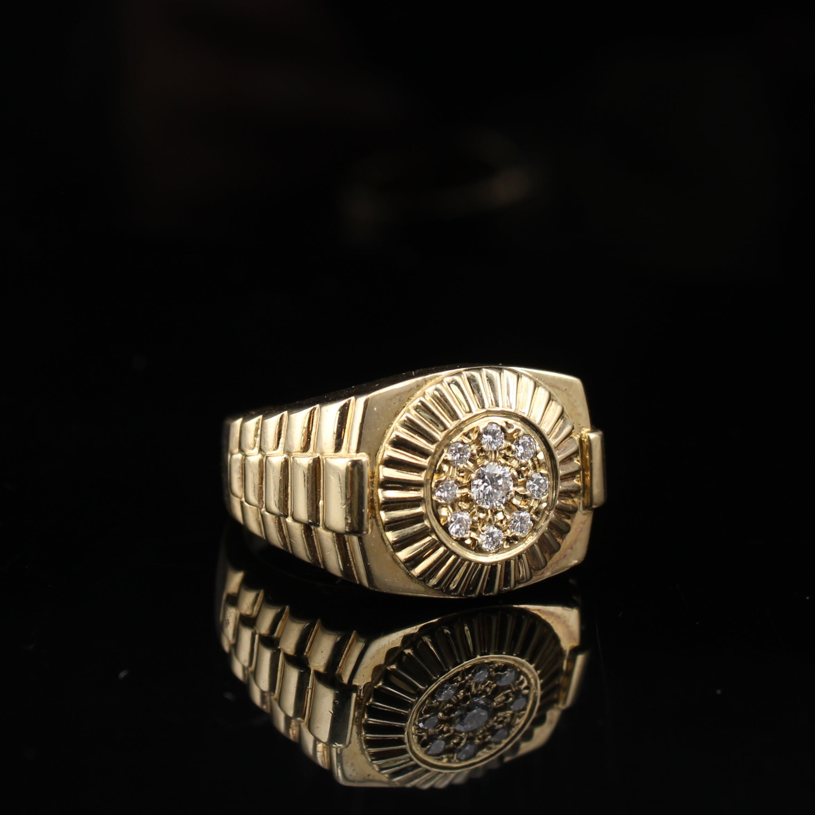 14K Diamond Mens Ring