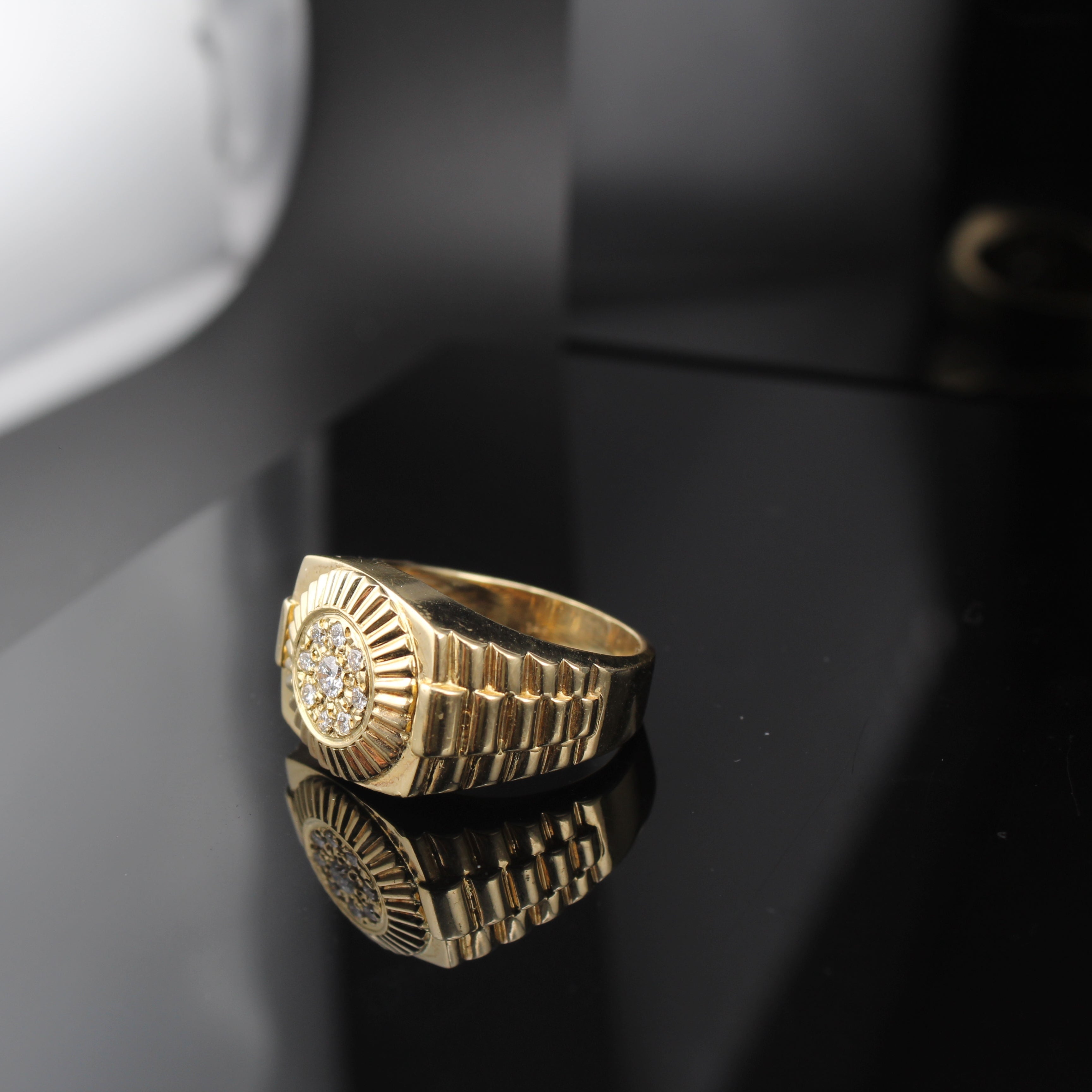 14K Diamond Mens Ring