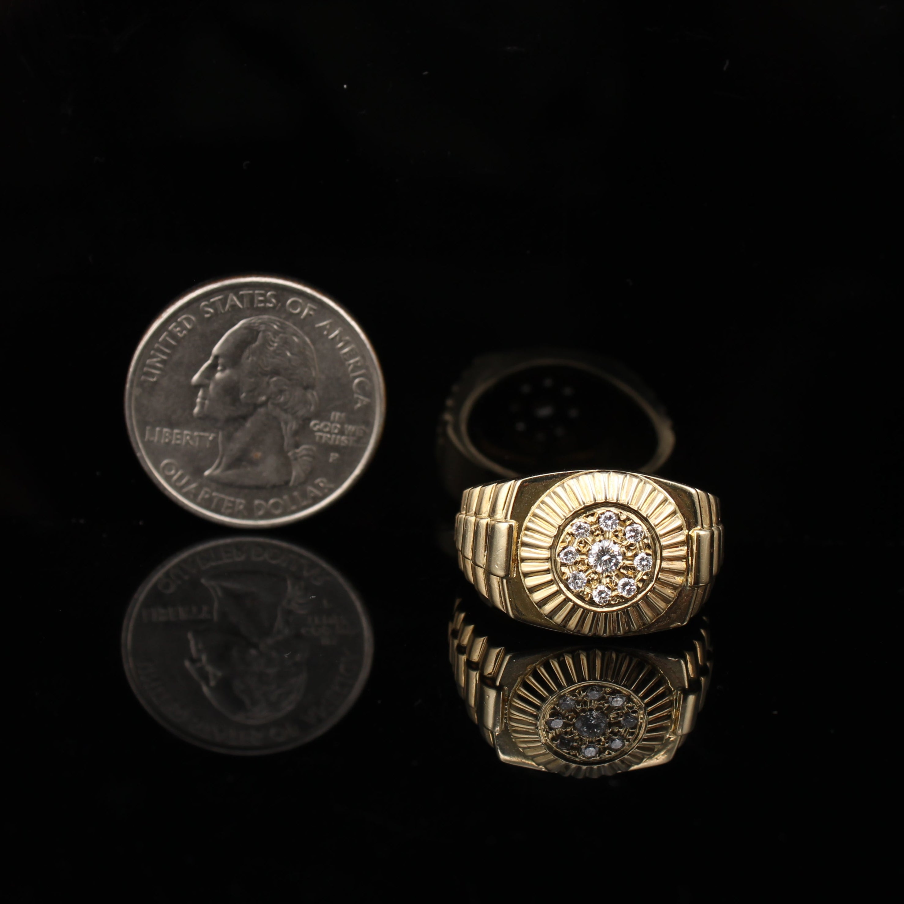 14K Diamond Mens Ring