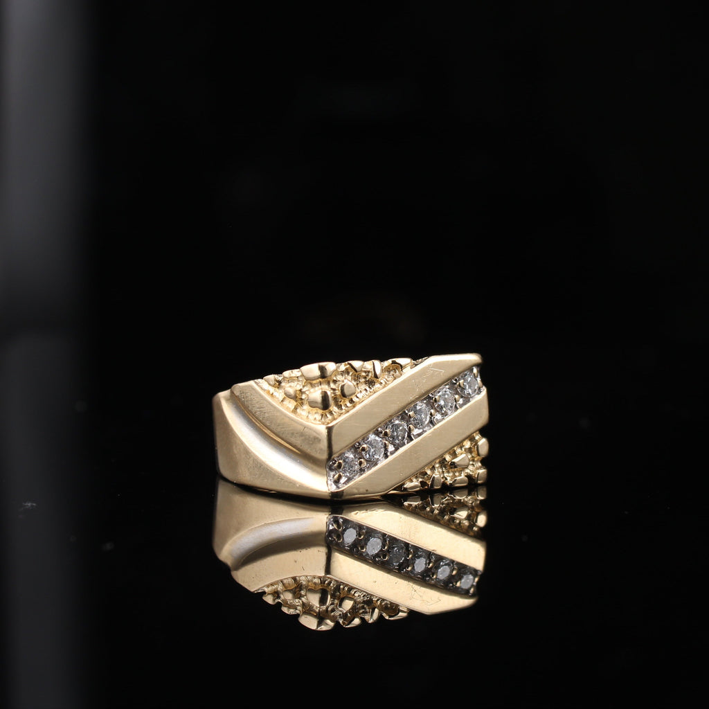 14K Diamond Nugget Ring