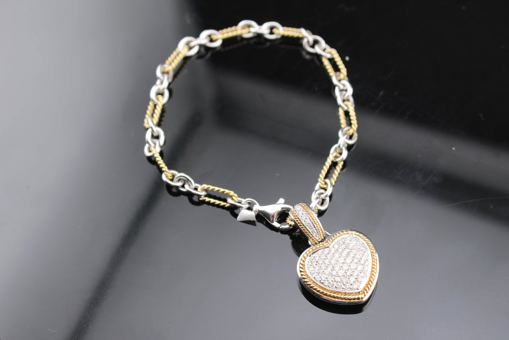 14K Diamond Heart Bracelet