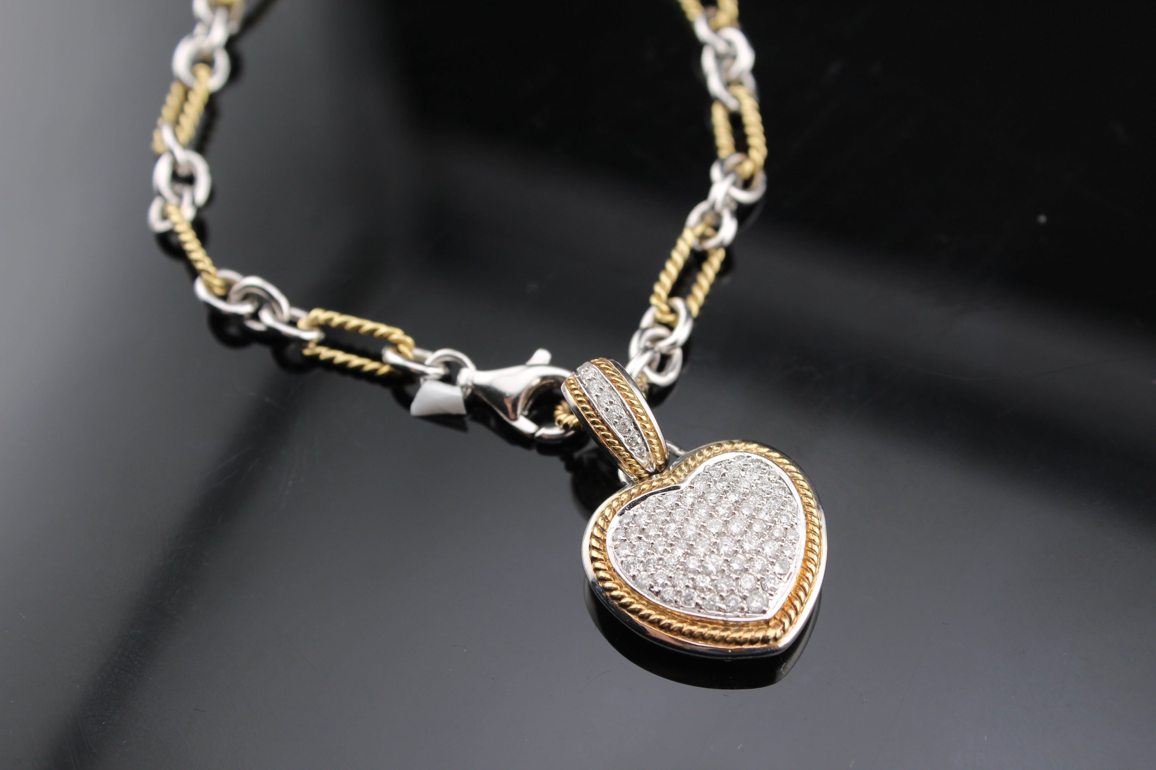 14K Diamond Heart Bracelet