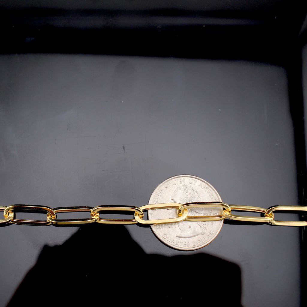 14K Yellow Paperclip Bracelet