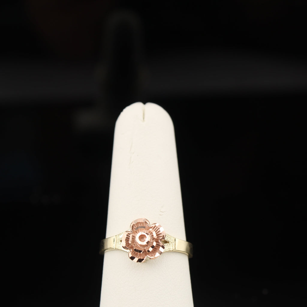 10K Gold Rose Flower Womens Ring
