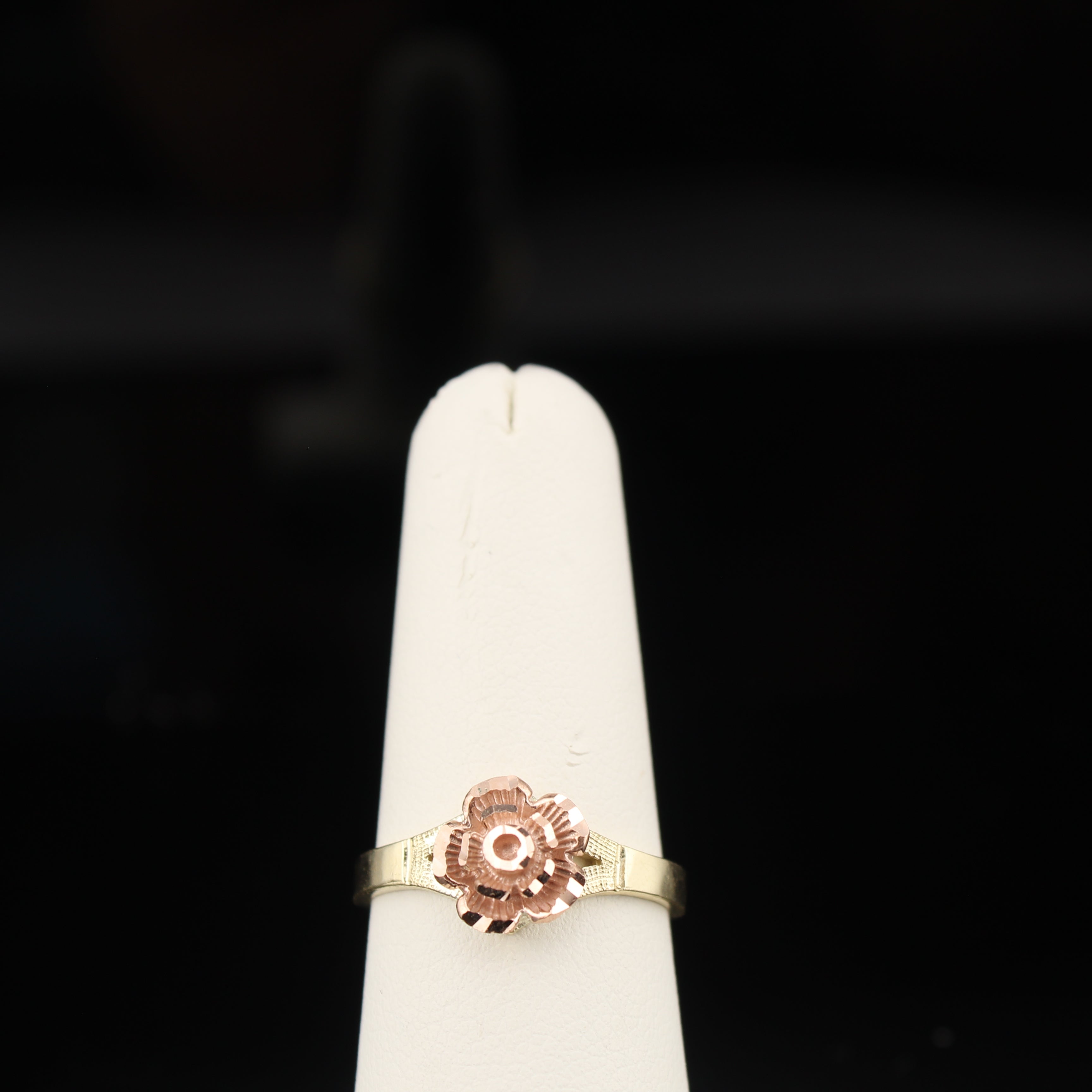 10K Gold Rose Flower Womens Ring