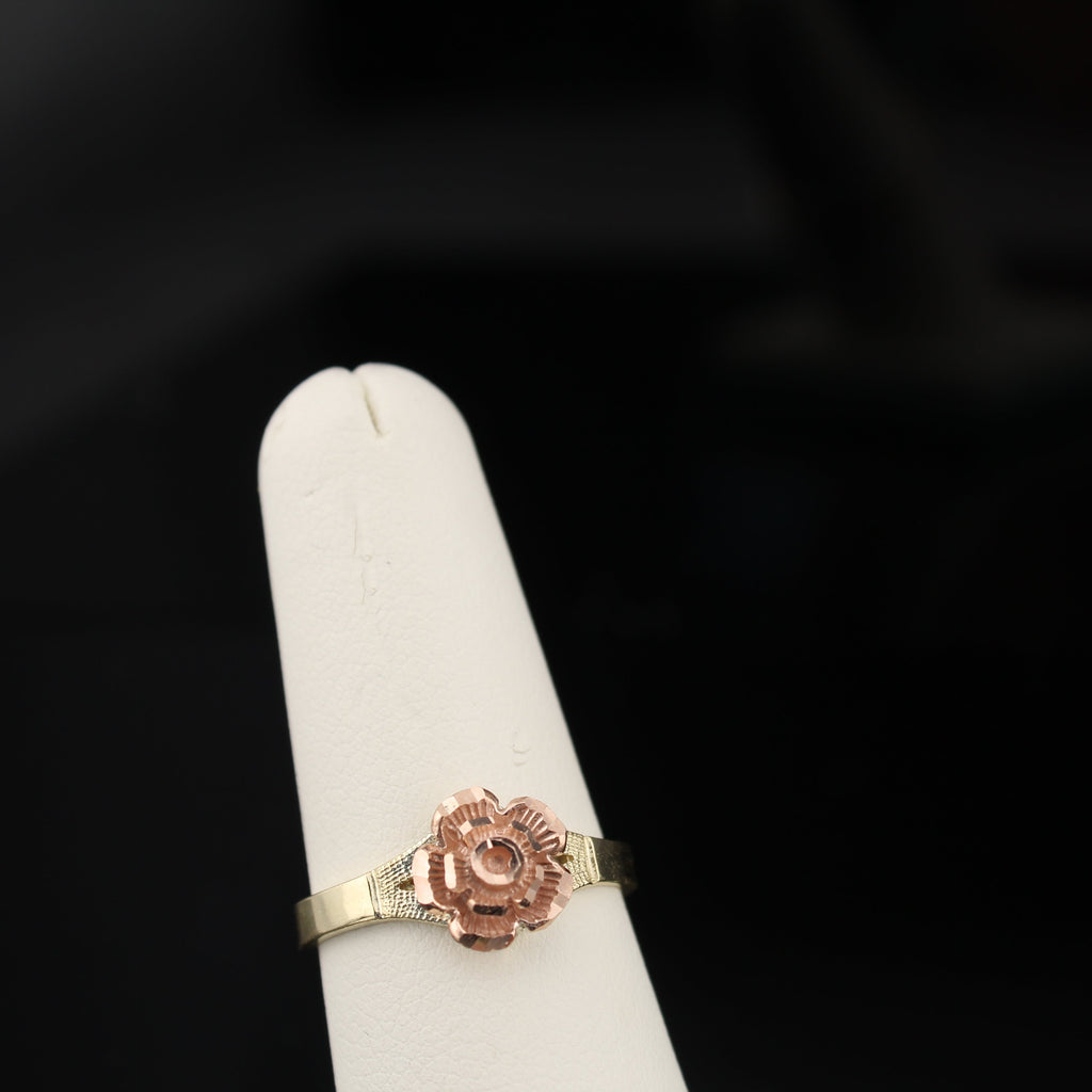 10K Gold Rose Flower Womens Ring