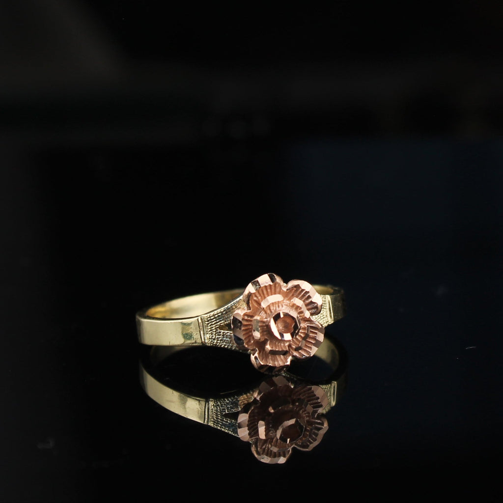 10K Gold Rose Flower Womens Ring