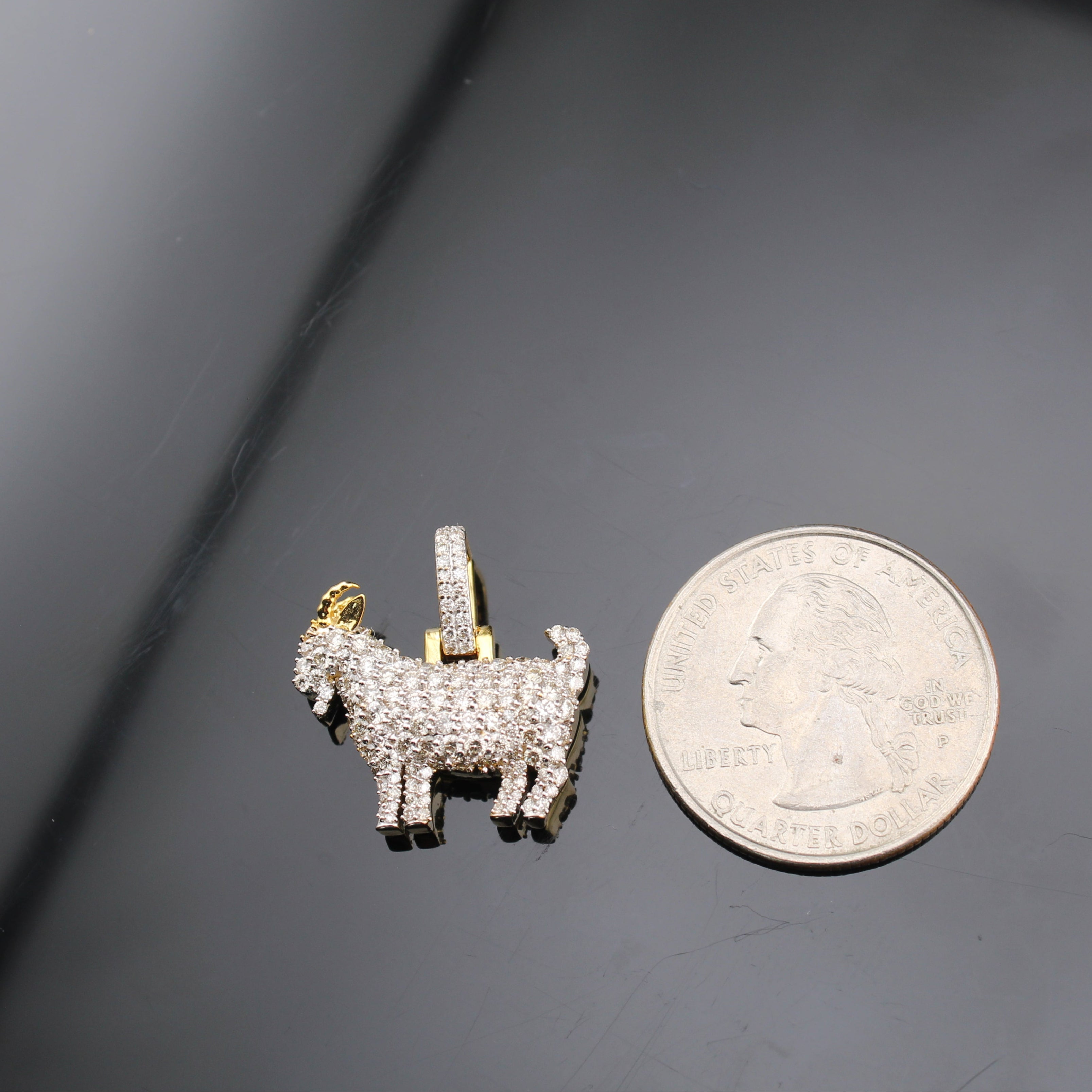 10K Goat Diamond Pendant