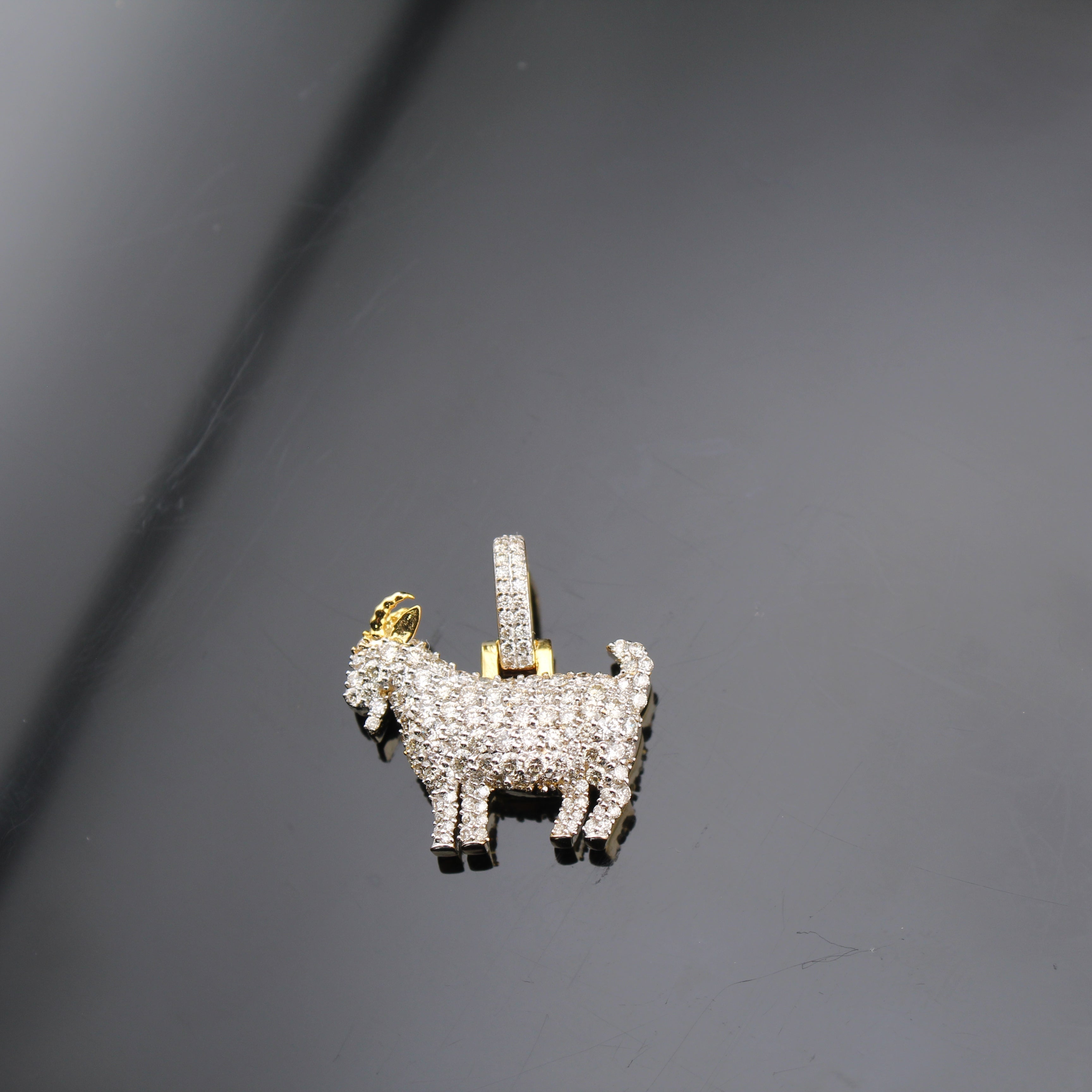10K Goat Diamond Pendant