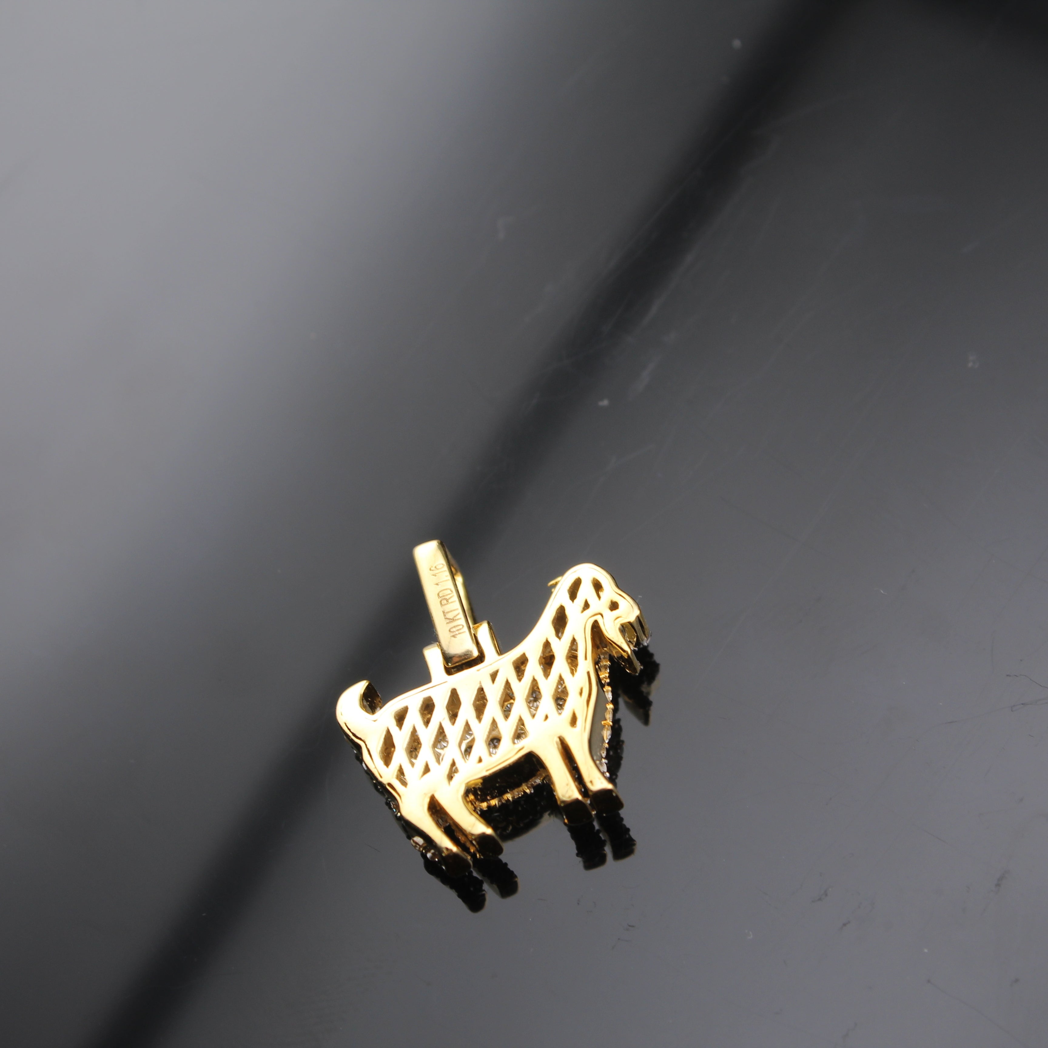 10K Goat Diamond Pendant