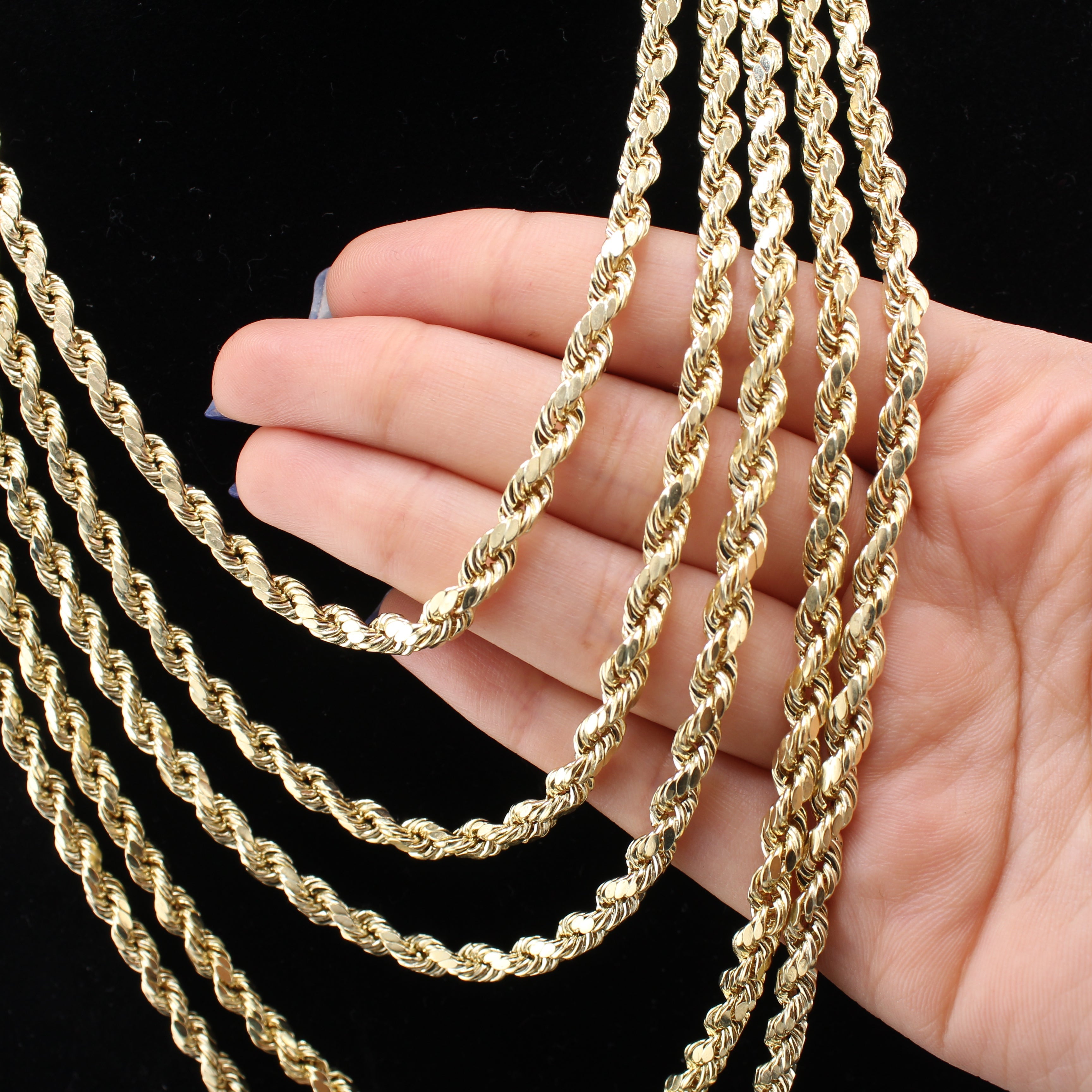 10K Rope Chains 5mm 16 in - 24in