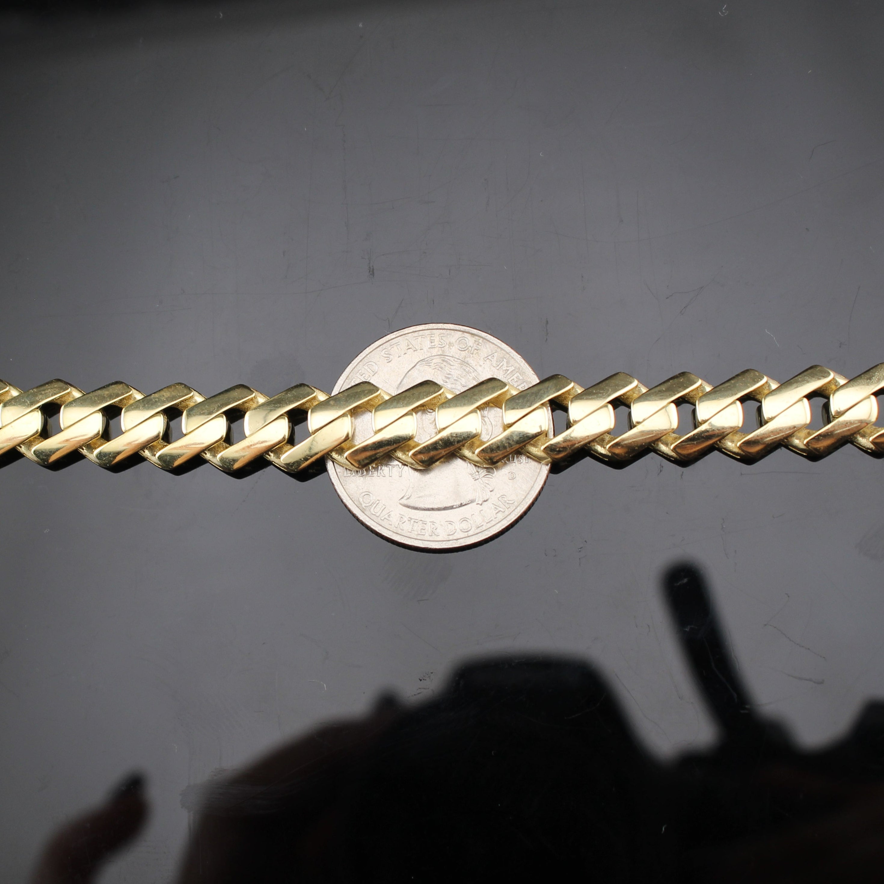 10K Monaco Chain Bracelet 9.5 MM