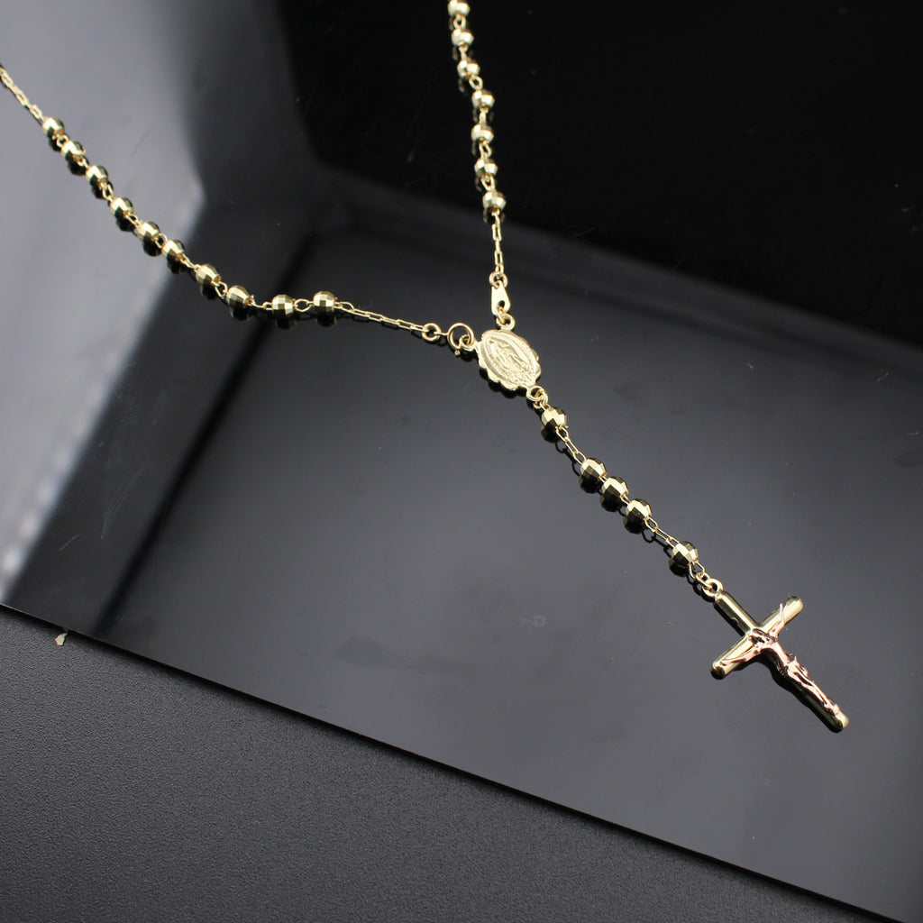 14K Rosary Beads Necklace