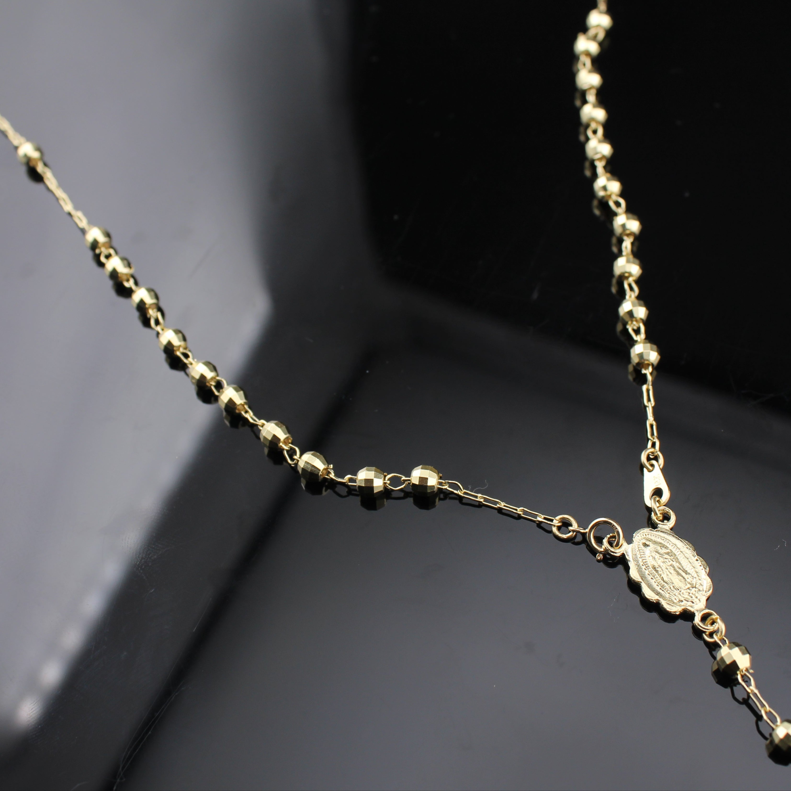 14K Rosary Beads Necklace