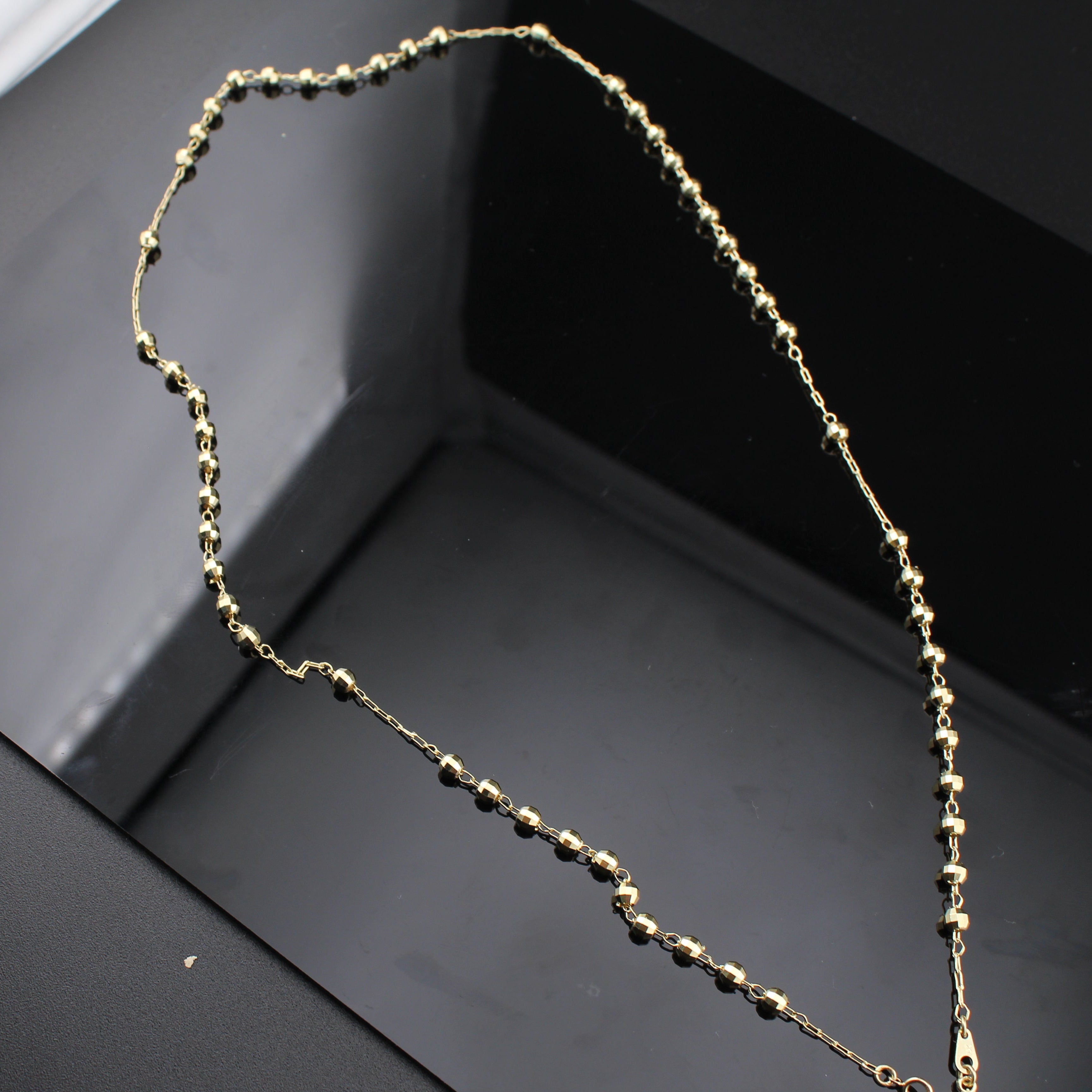 14K Rosary Beads Necklace
