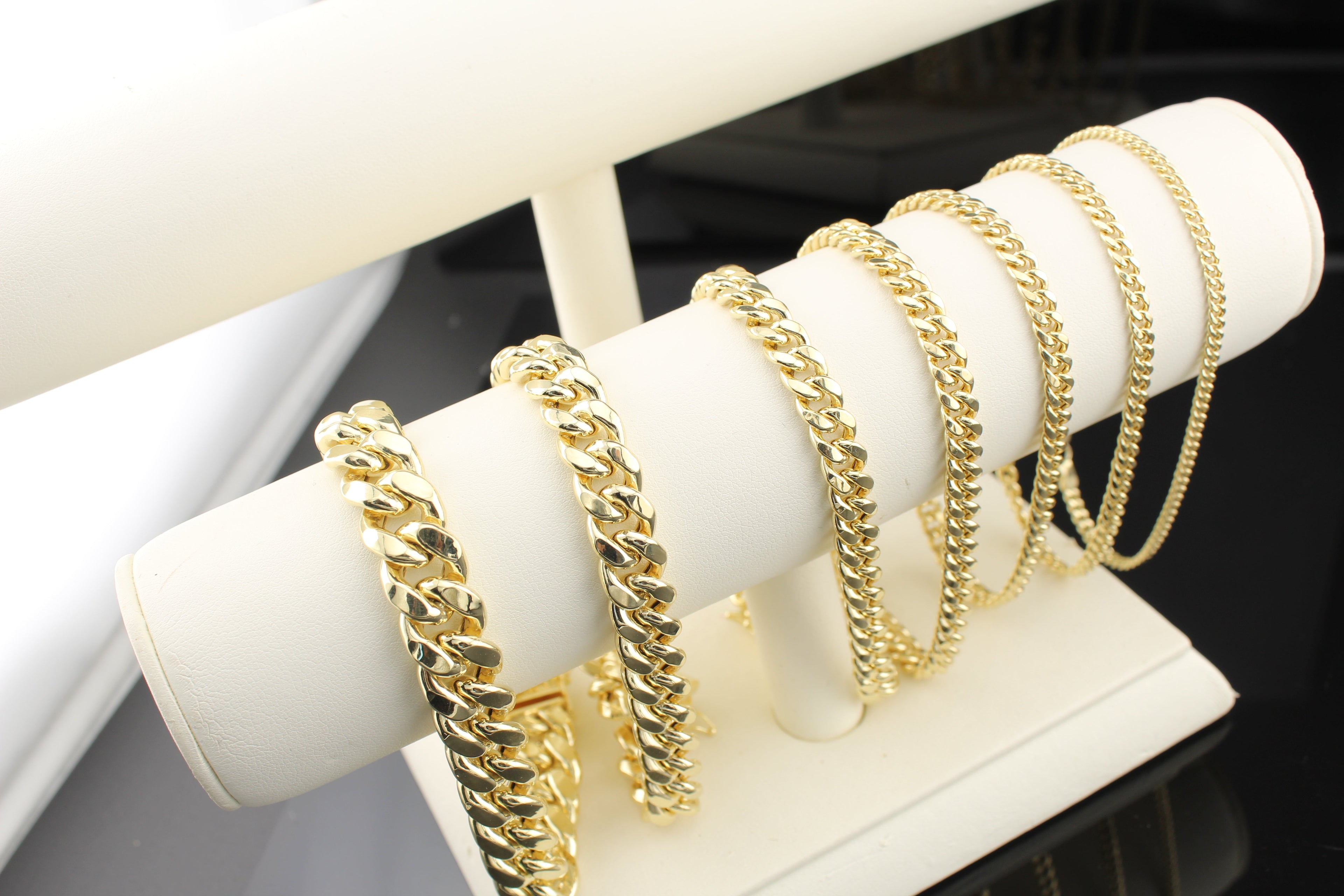 10K Miami Cuban Link Bracelets 3mm-15mm