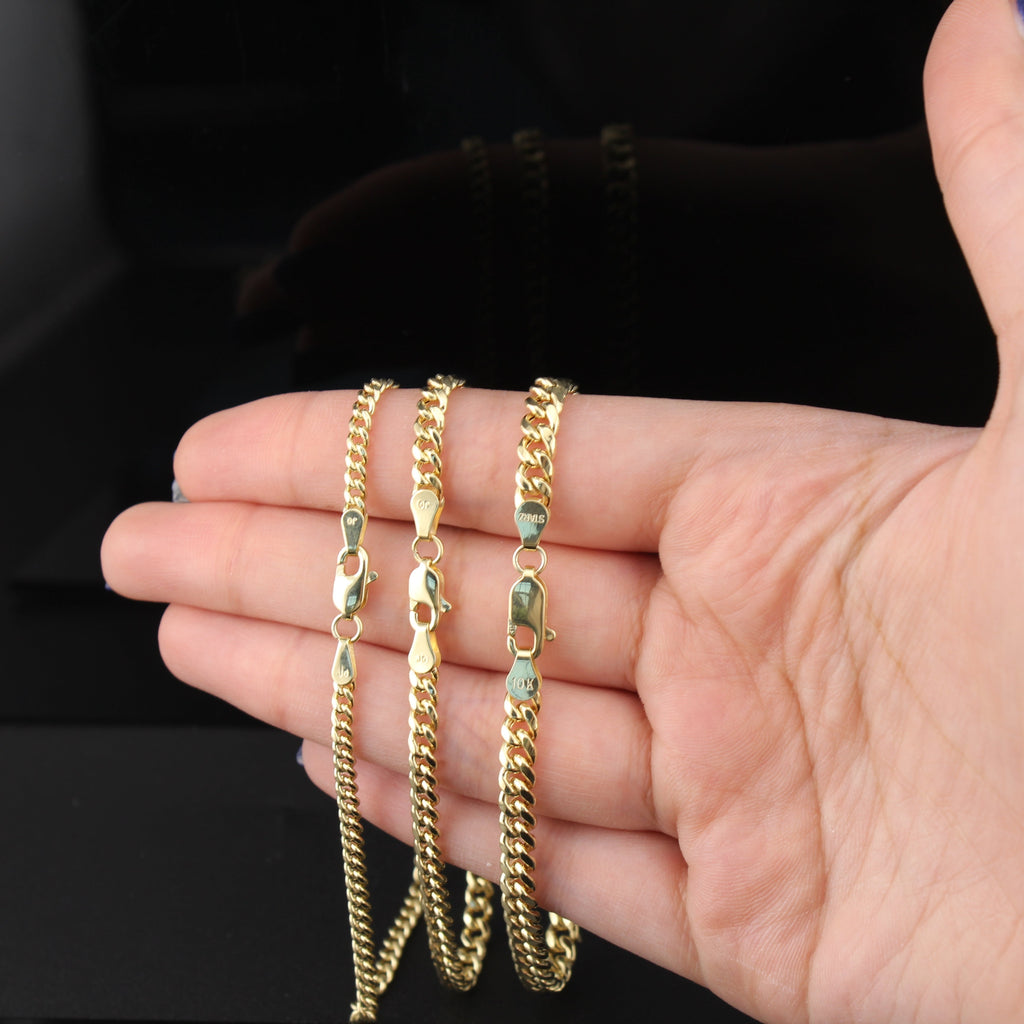 10K Miami Cuban Link Bracelets 3mm-15mm