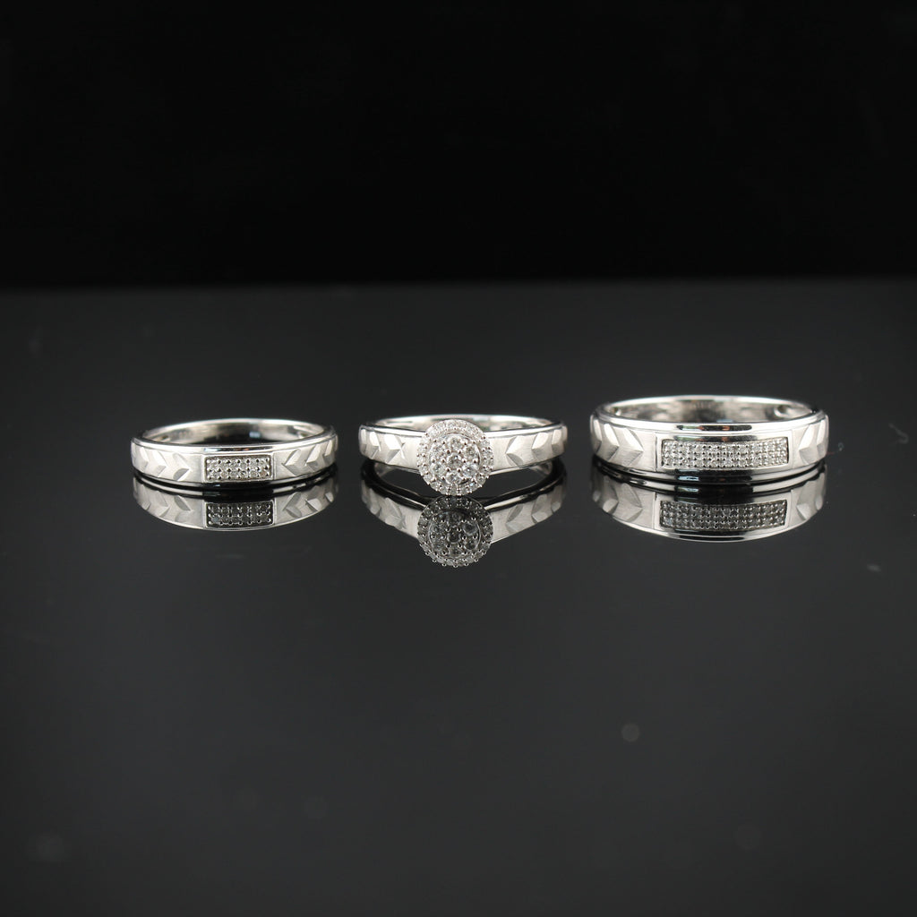 Diamond Wedding Rings & Band Set