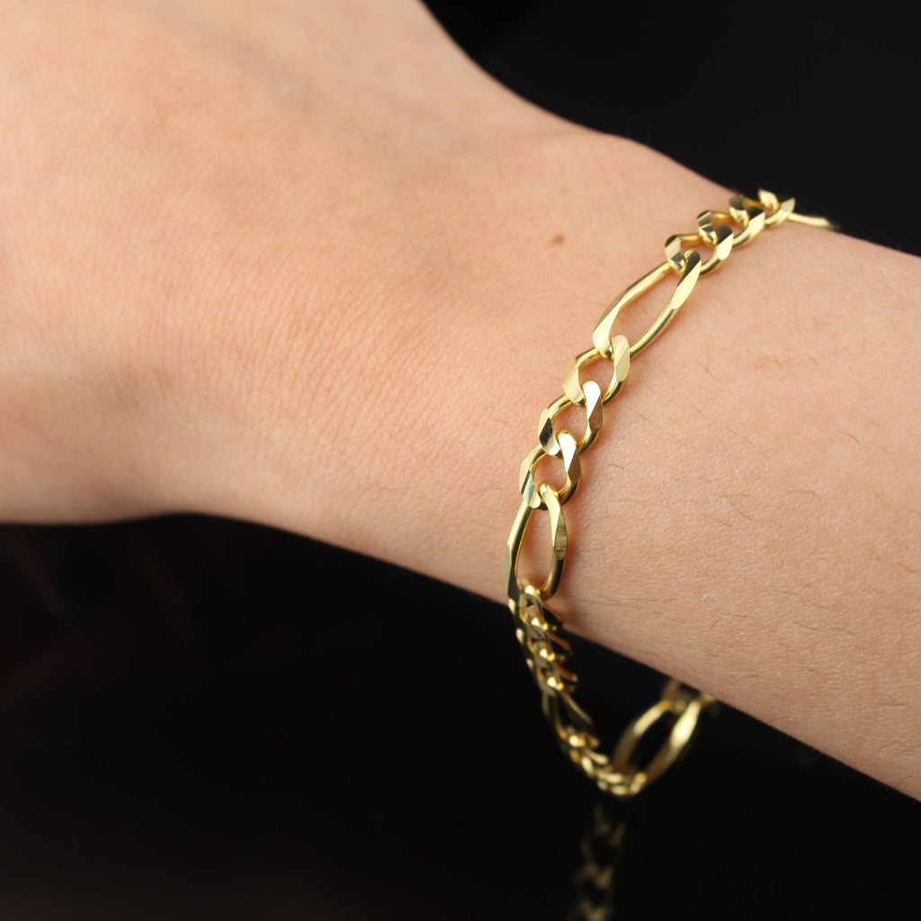 14K Figaro Chain Bracelet
