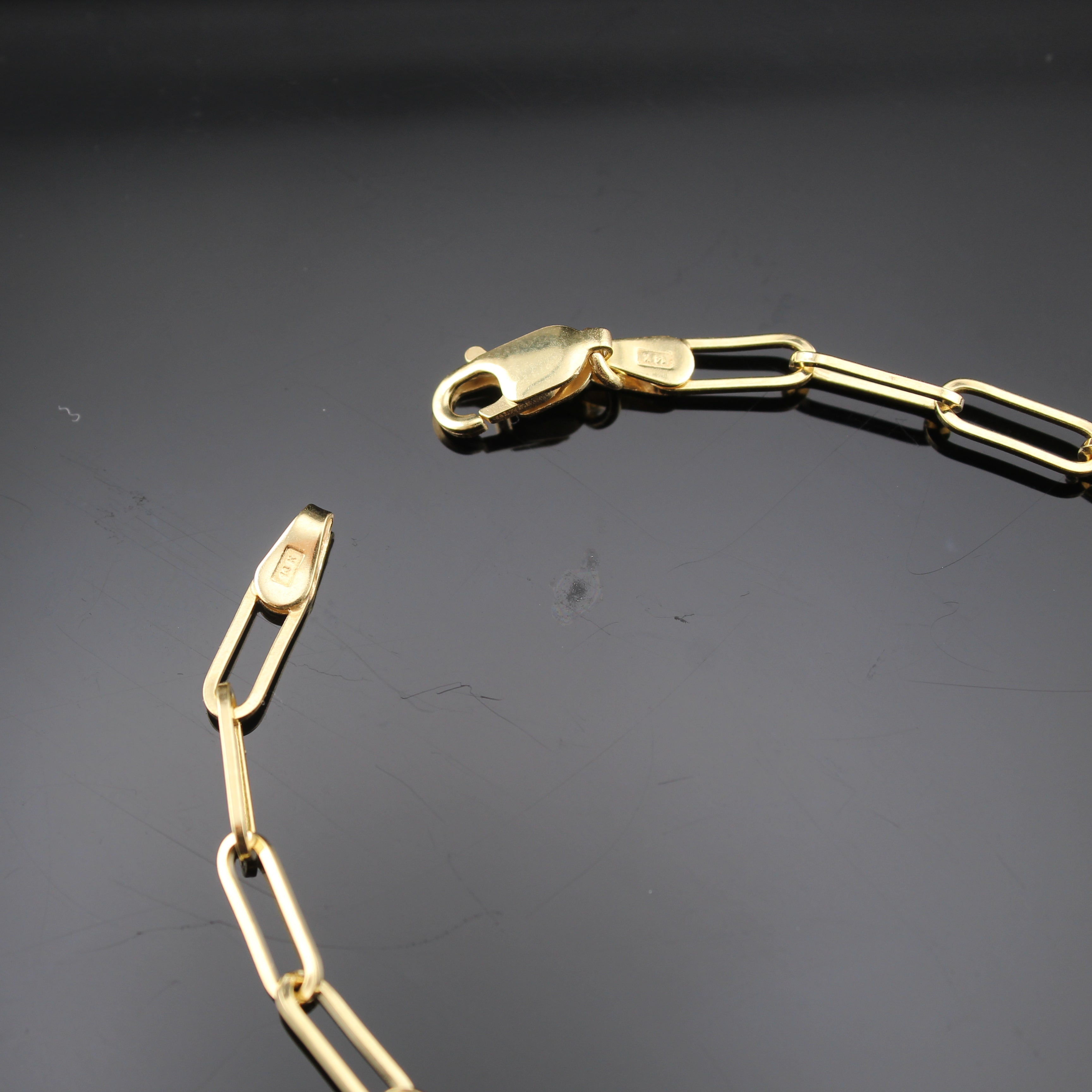 14K Paperclip Bracelet