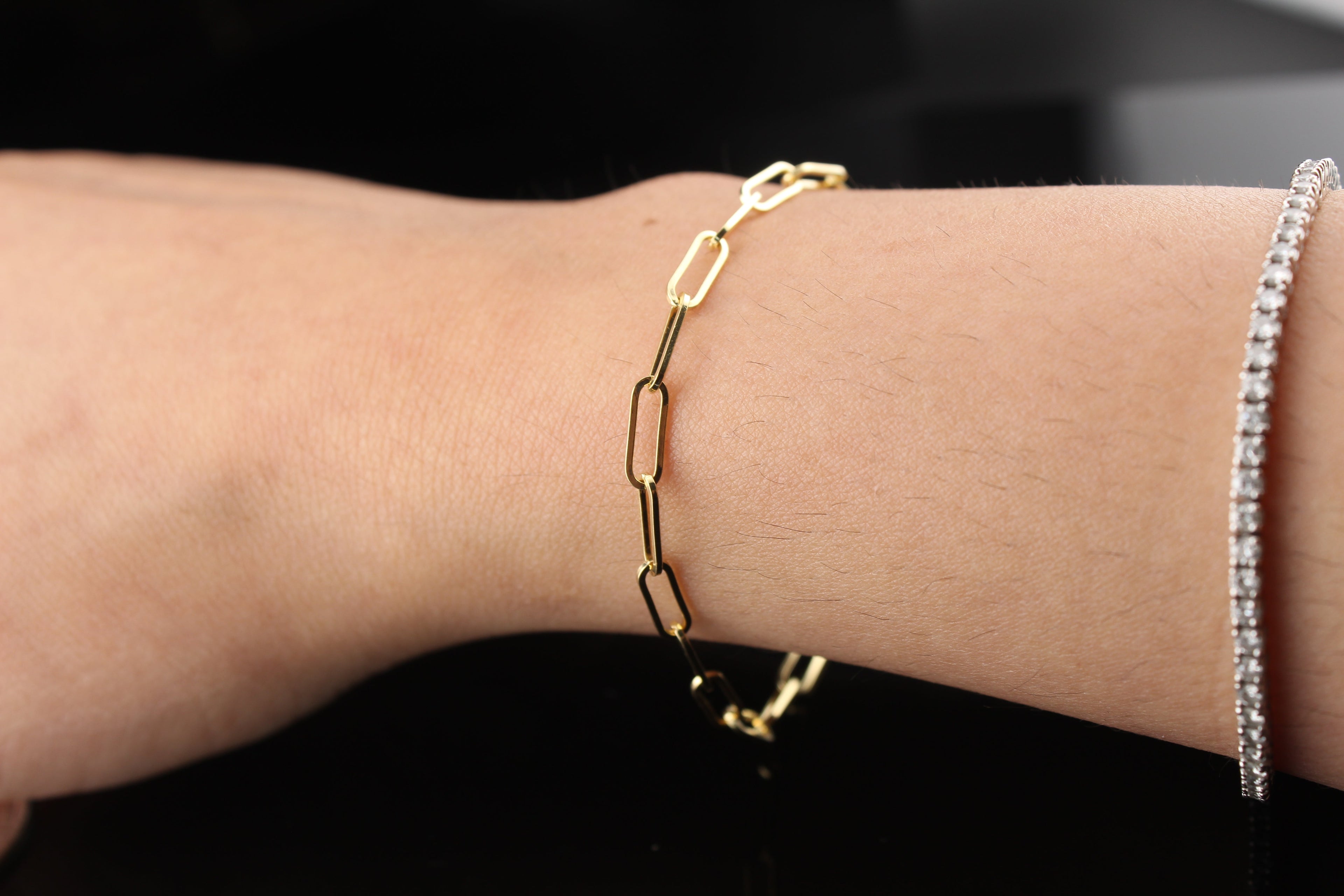 14K Paperclip Bracelet