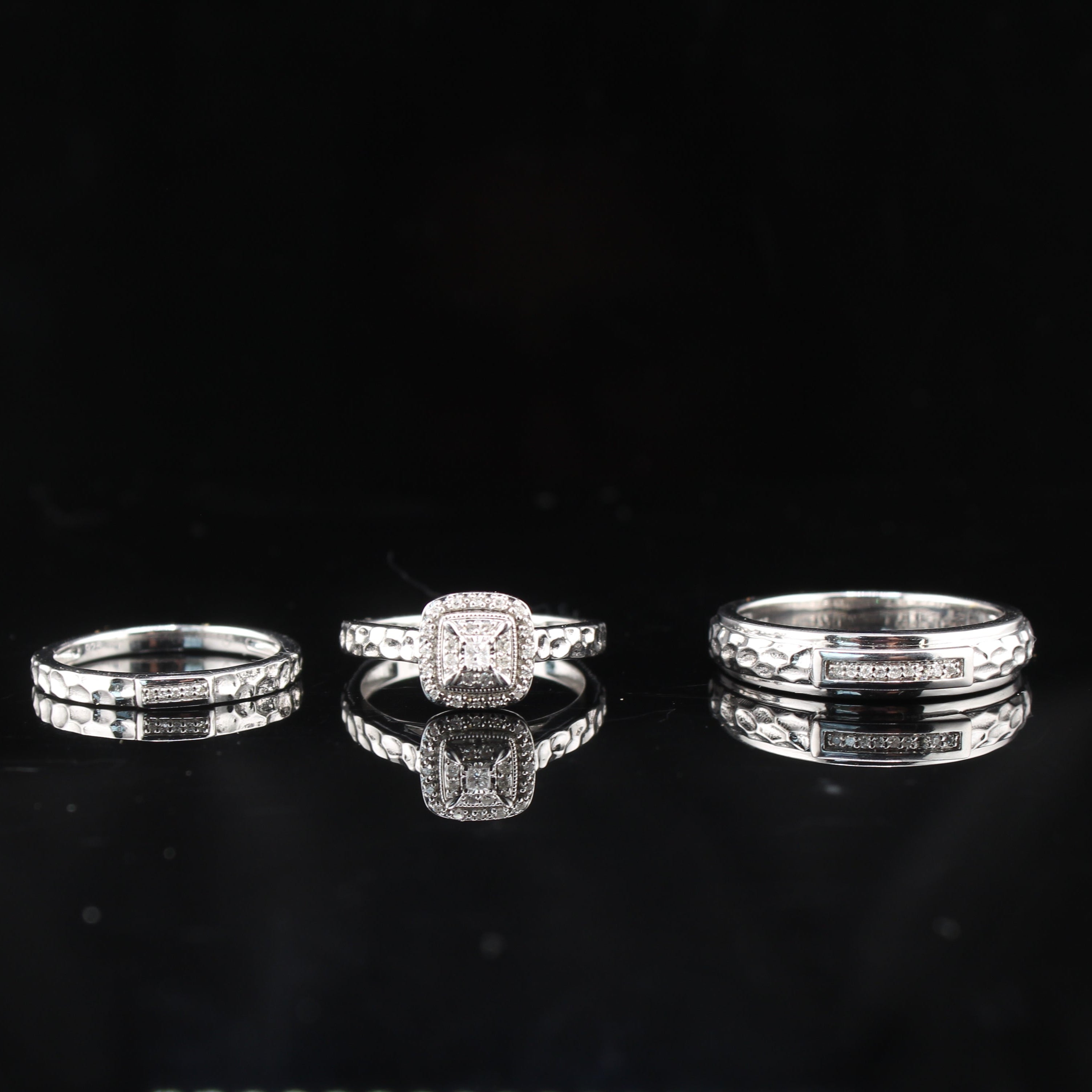 Diamond Wedding Rings & Band Set