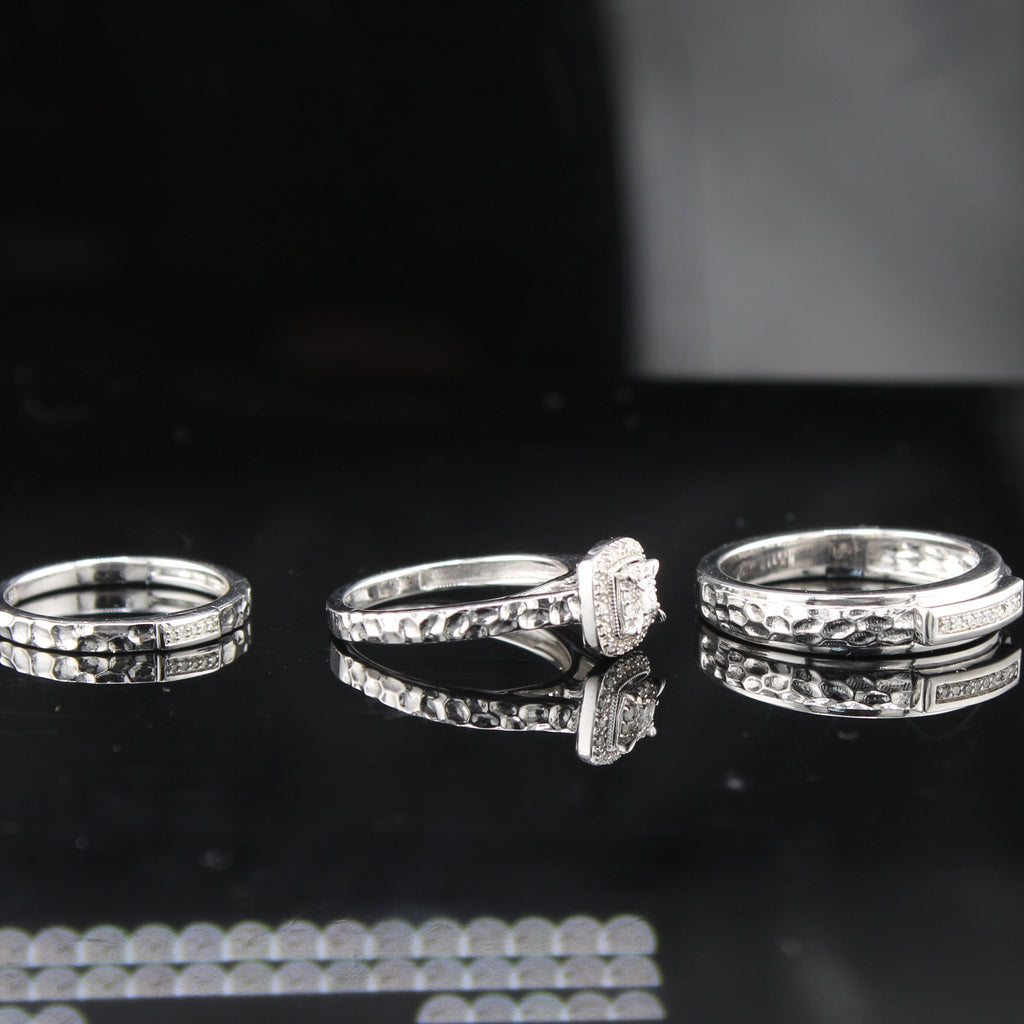 Diamond Wedding Rings & Band Set