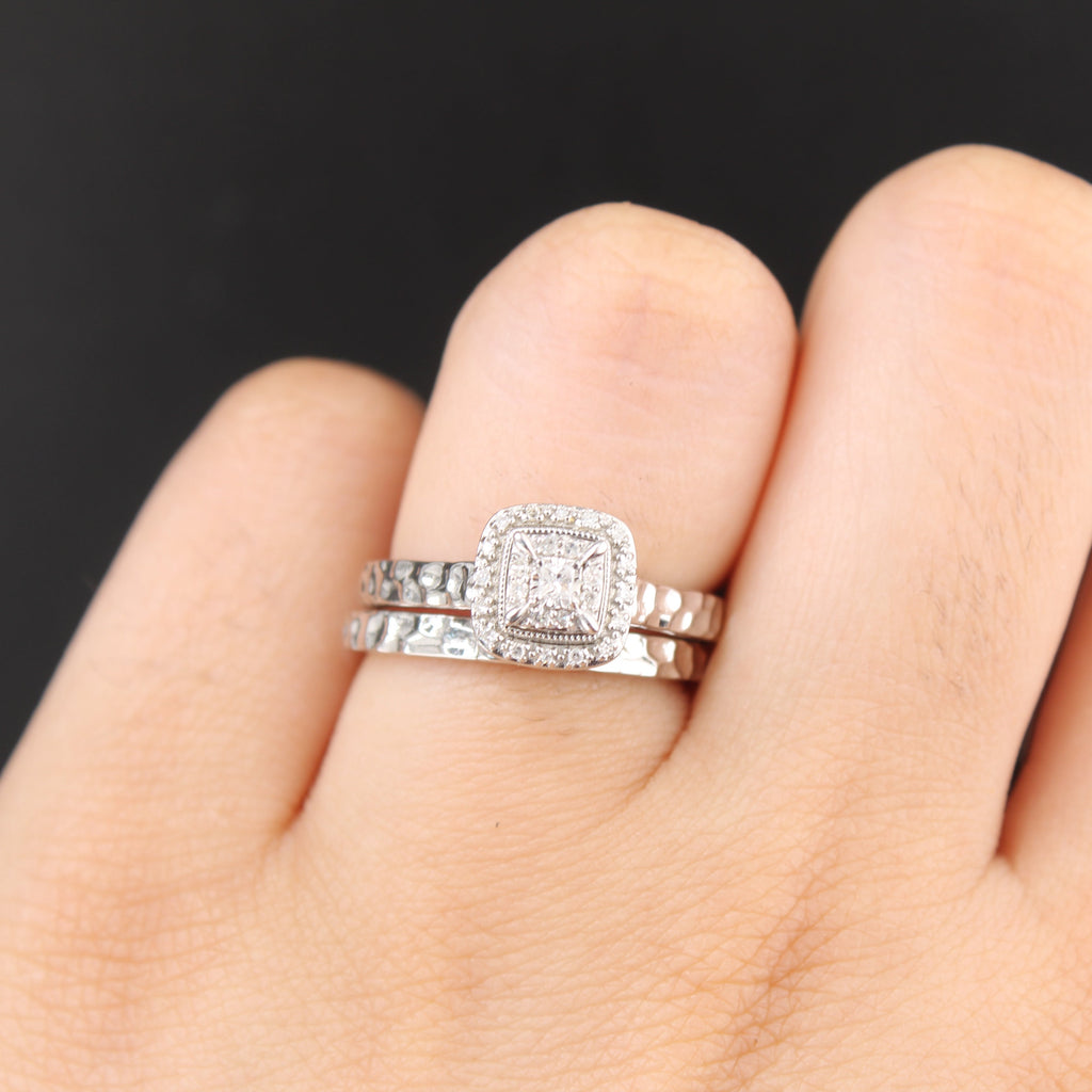 Diamond Wedding Rings & Band Set