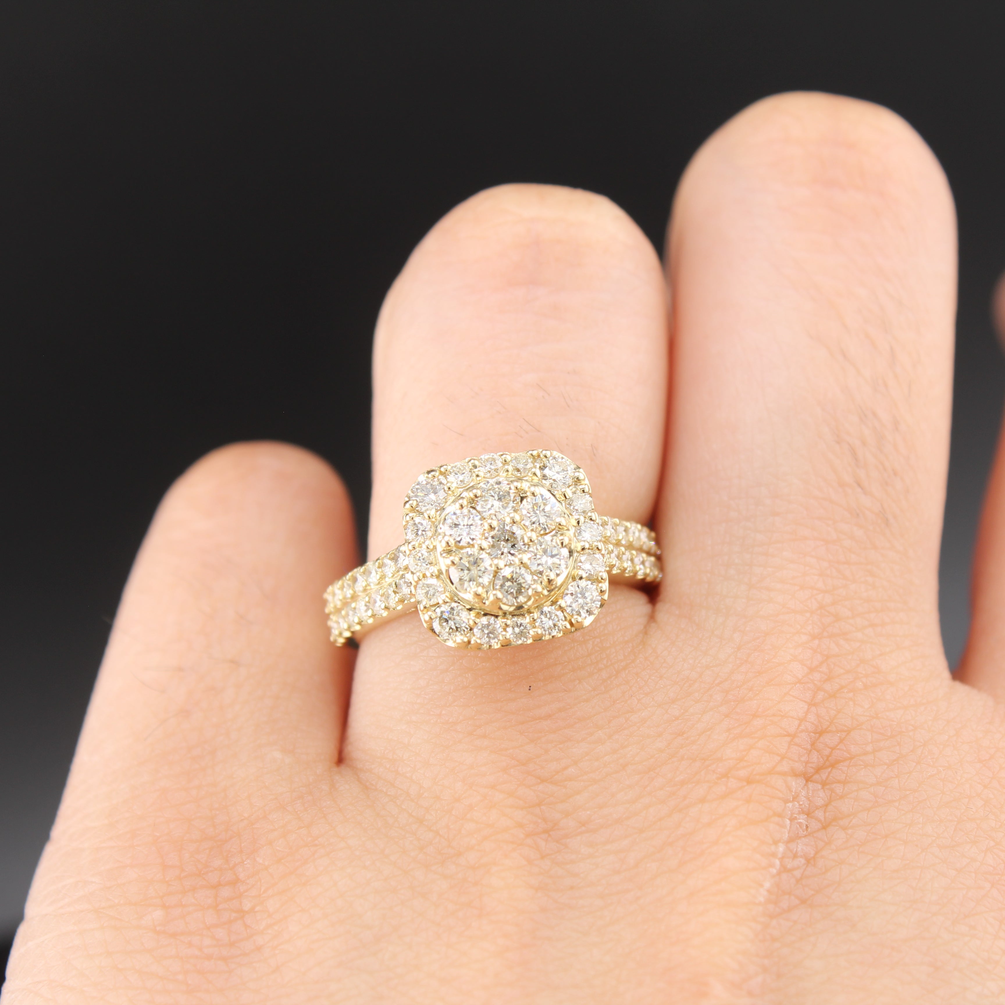 10k Yellow Gold Ladies Diamond Ring 1.35 ctw