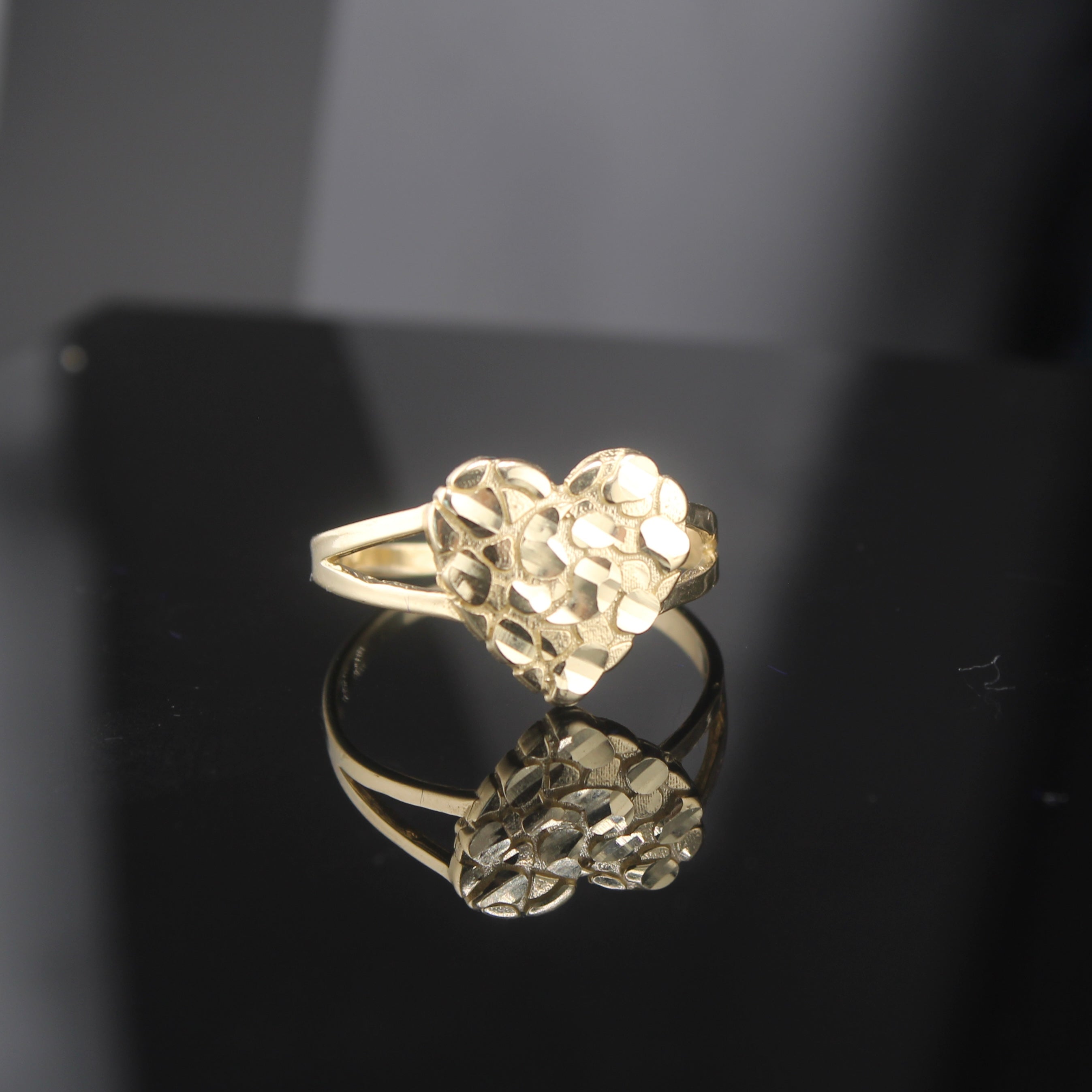 14K Heart Nugget Ring