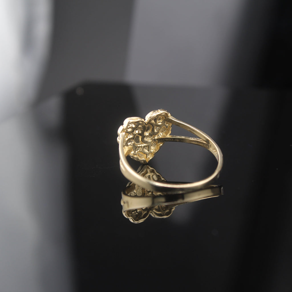 14K Heart Nugget Ring