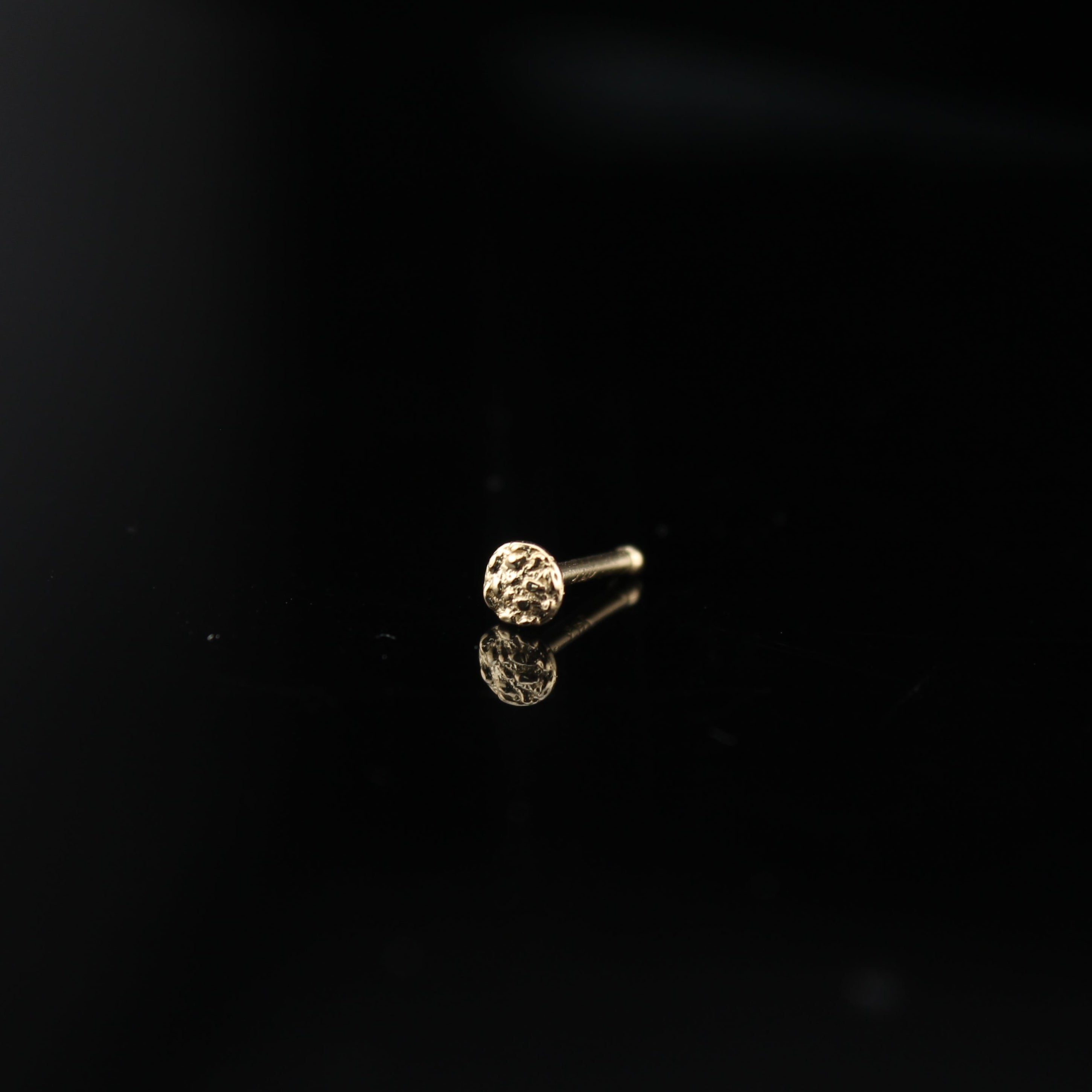 14K Round Nugget Nose Stud